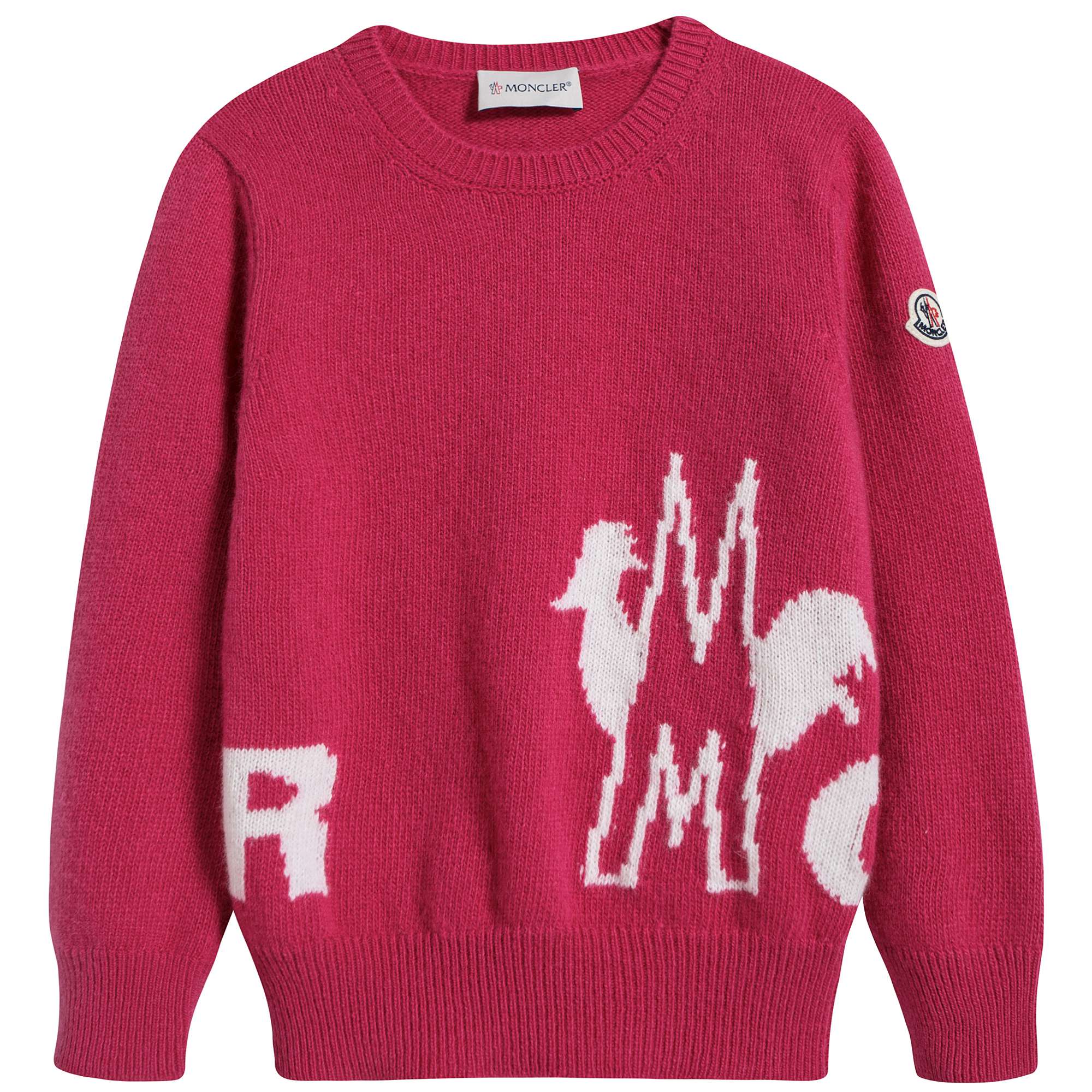 Boys & Girls Bright Pink Logo Wool Sweater