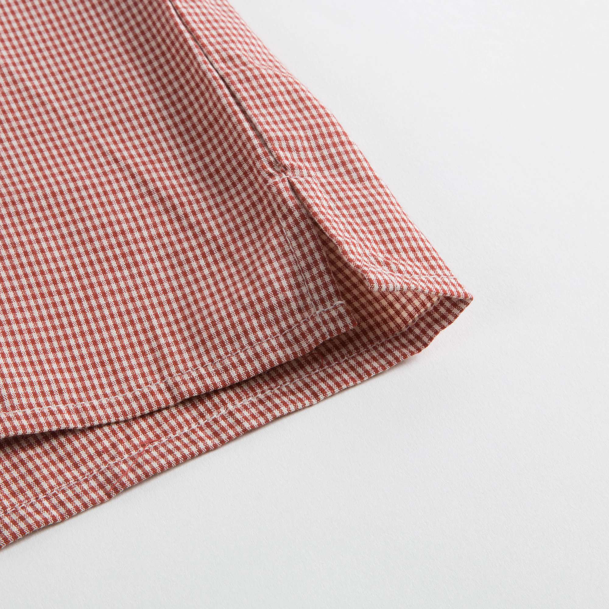 Girls Red Micro Check Cotton Blouse