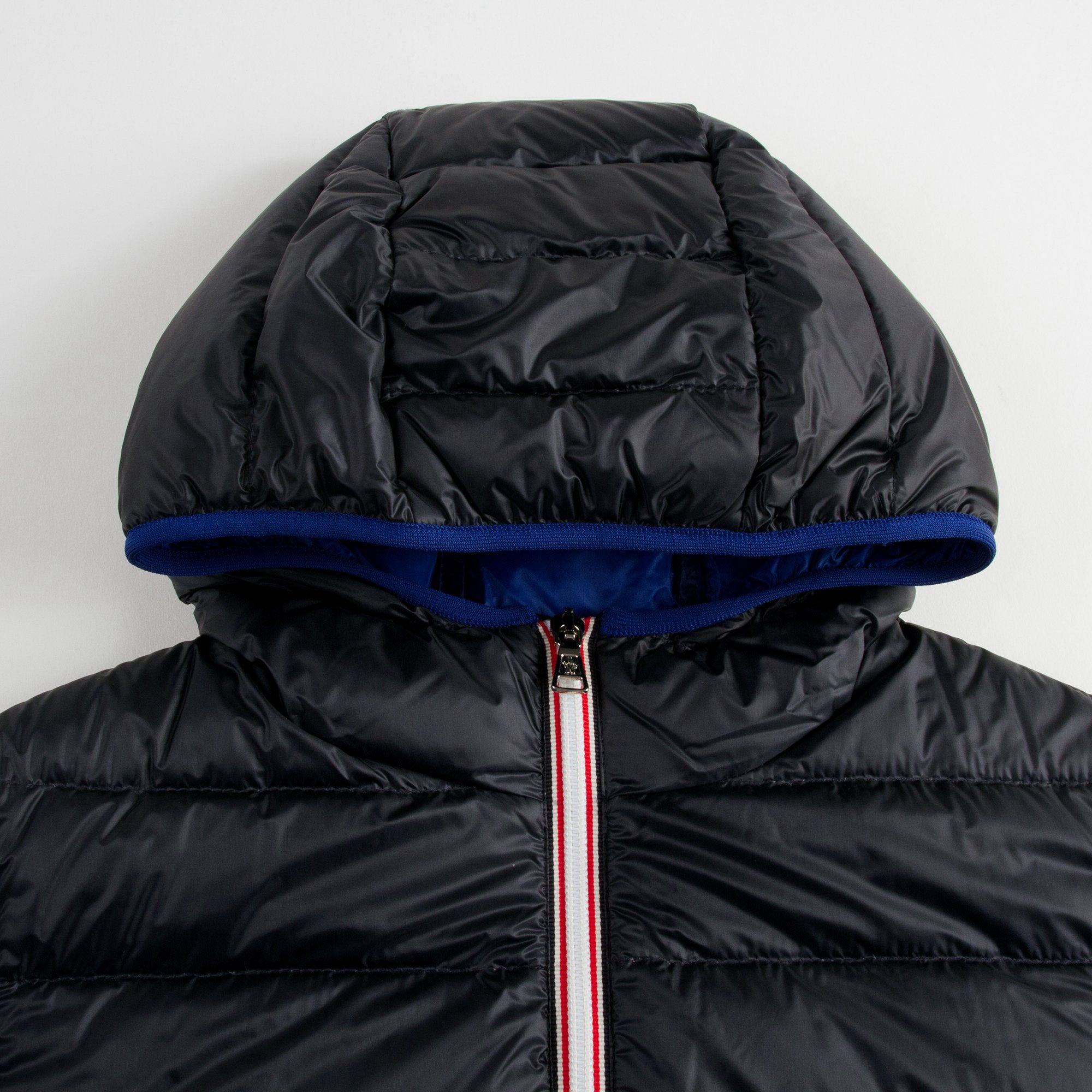 Boys Navy Blue Down Padded Hooded 'Athenes' Jacket With Hidden Pocket