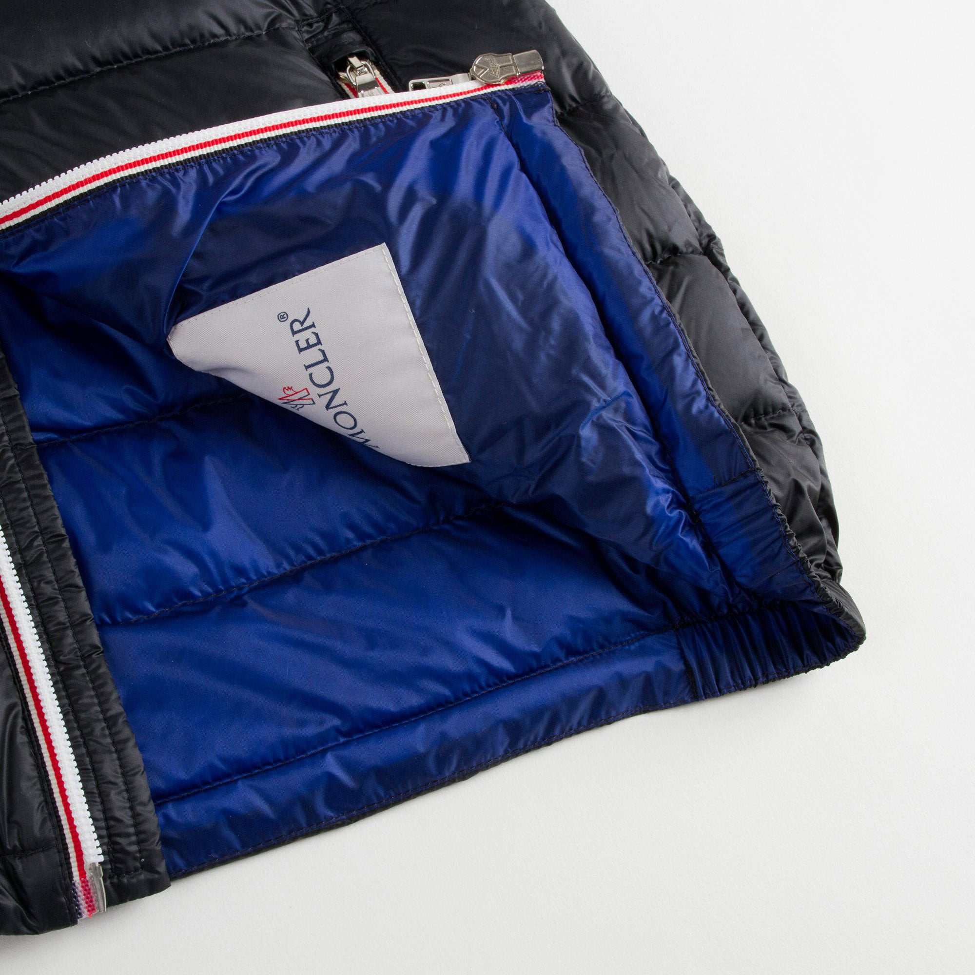 Boys Navy Blue Down Padded Hooded 'Athenes' Jacket With Hidden Pocket