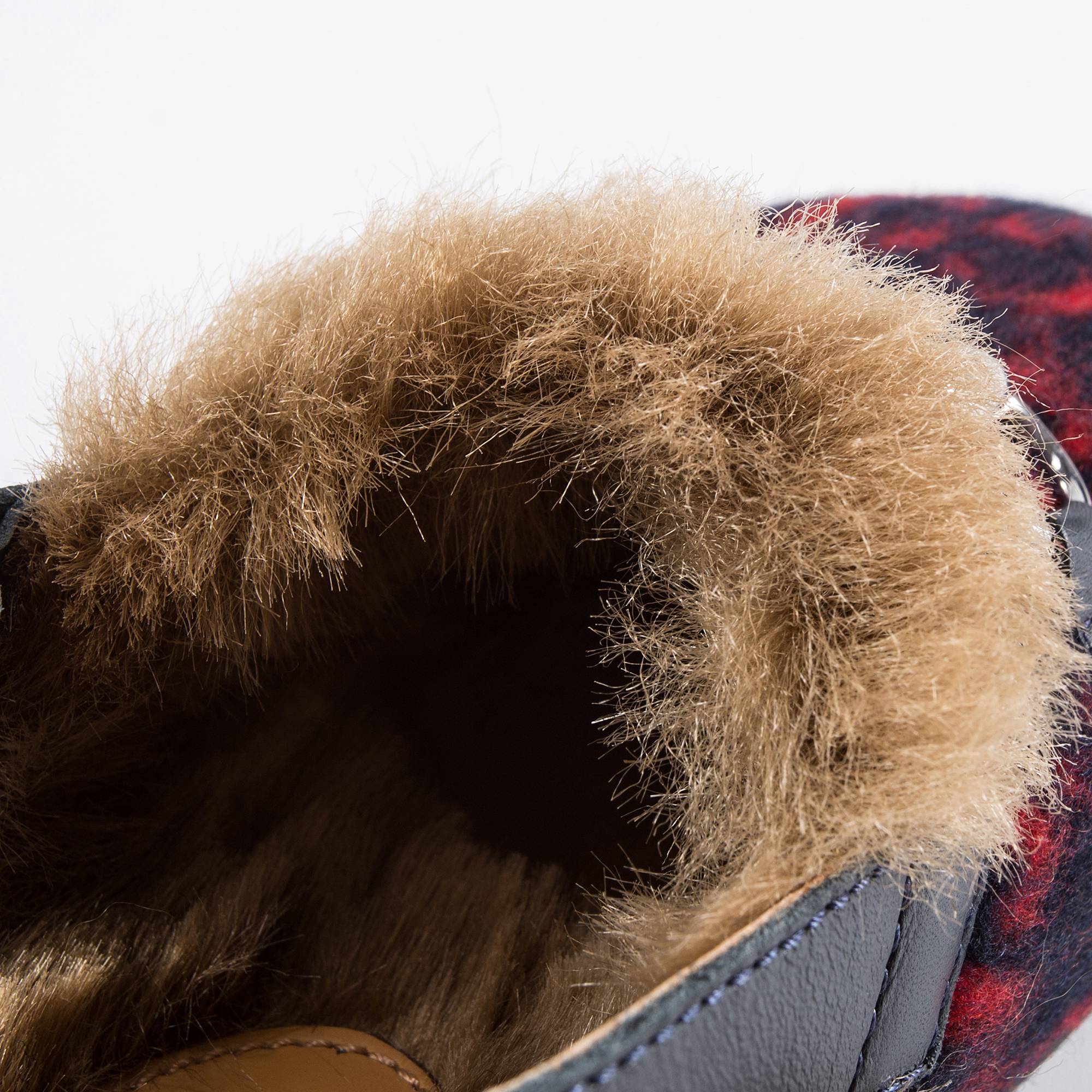 Baby Girls Blue GG Faux Fur Shoes