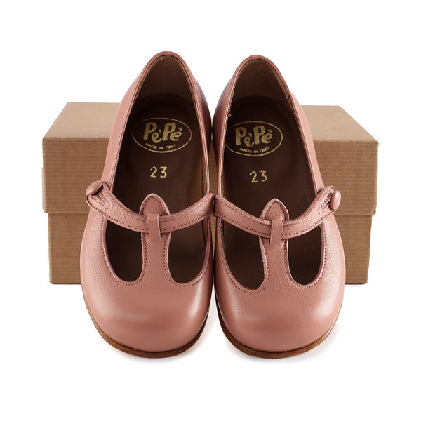 Girls Pink Leather Shoes