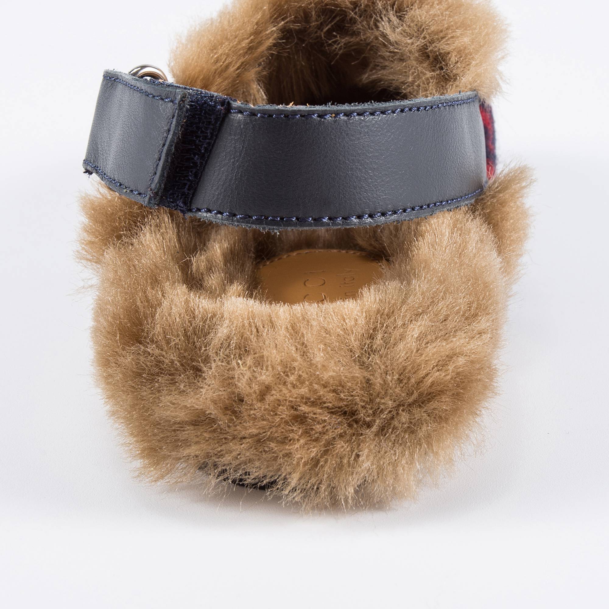 Baby Girls Blue GG Faux Fur Shoes