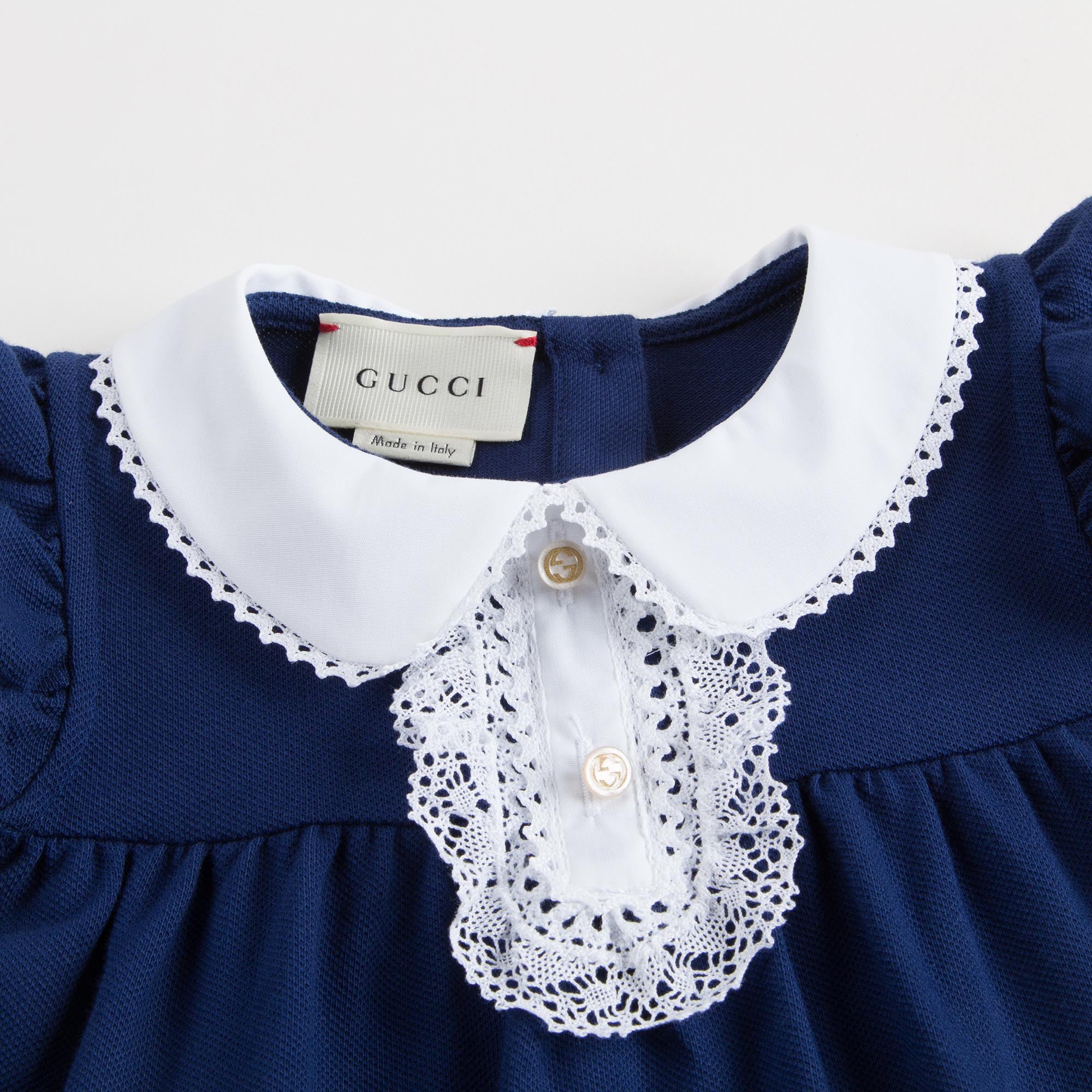 Baby Girls Blue Cotton Piqué Dress