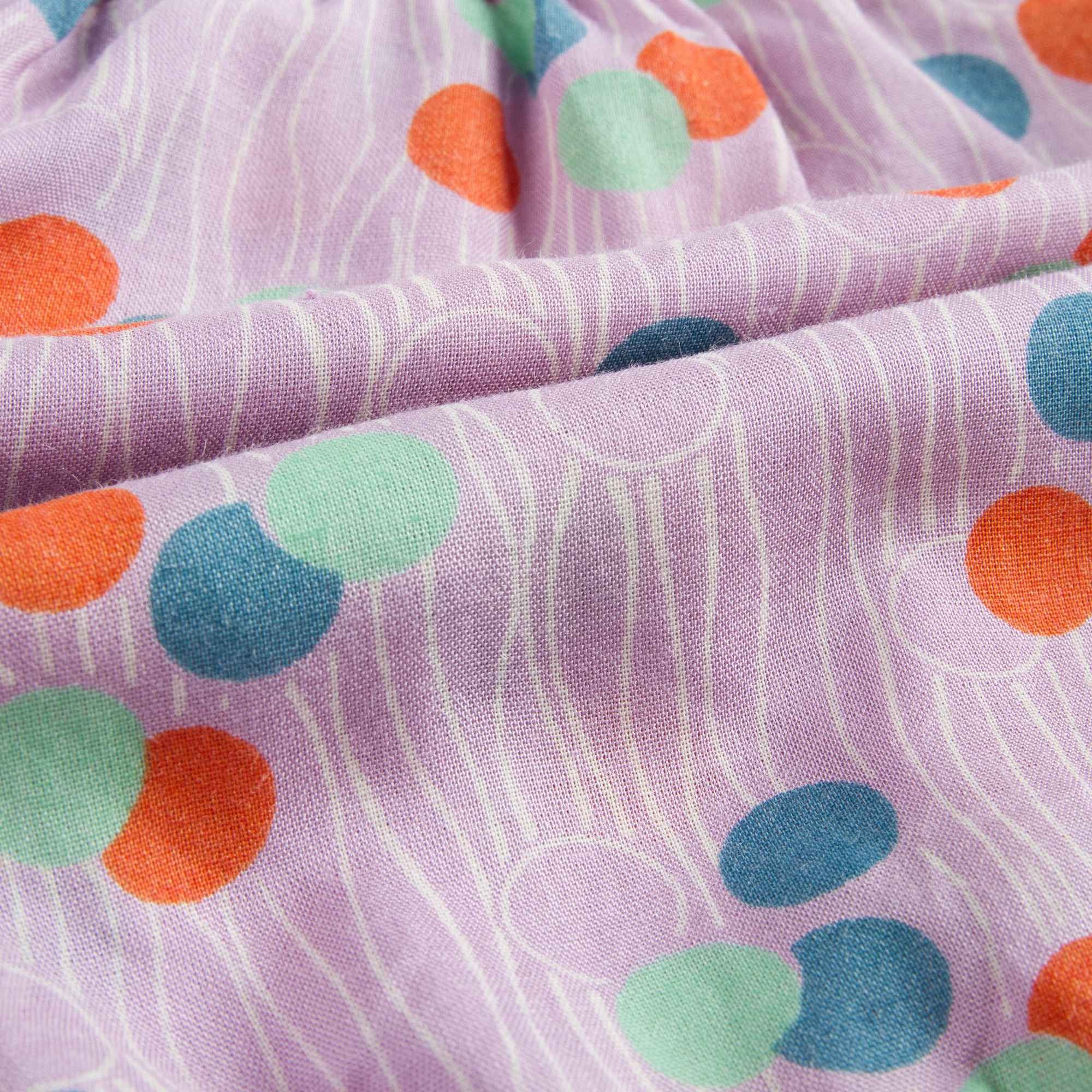 Girls Purple Sheer Lilac Bloomer With Dotty Printed Trims
