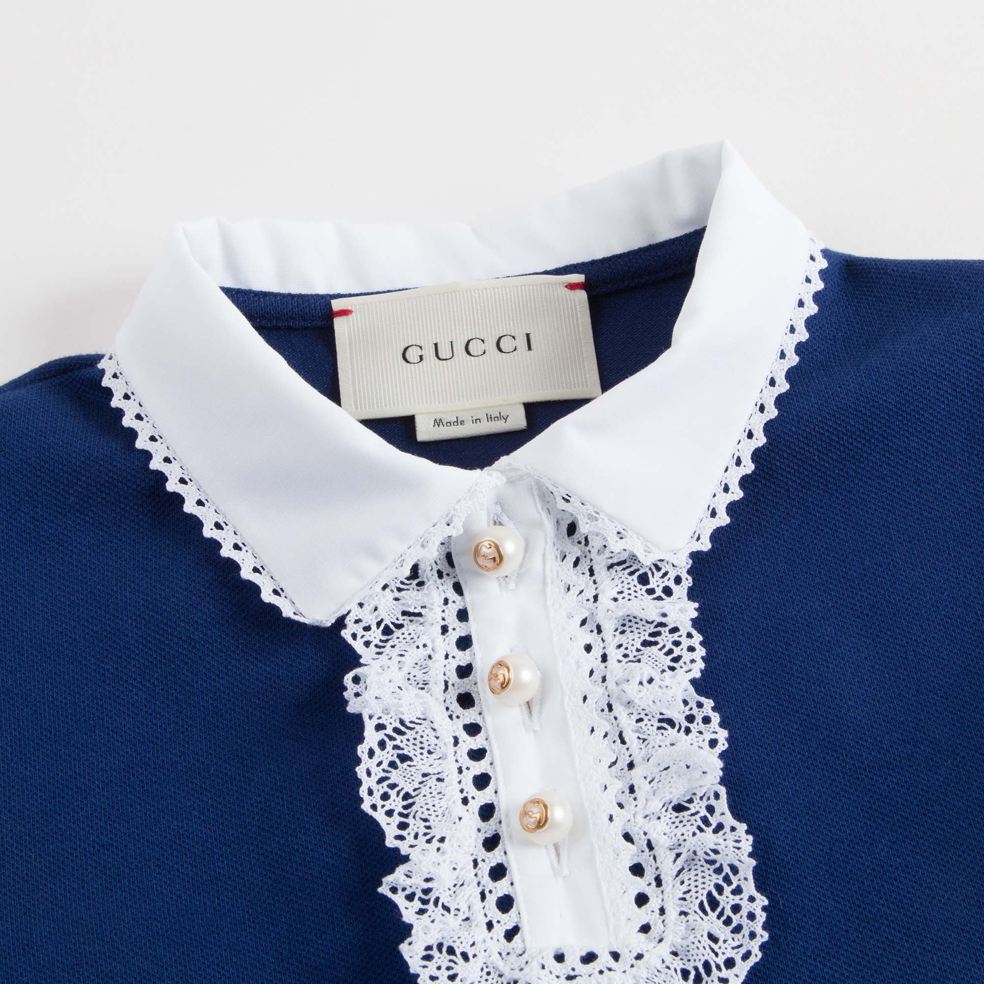 Girls Blue Cotton Piqué Dress
