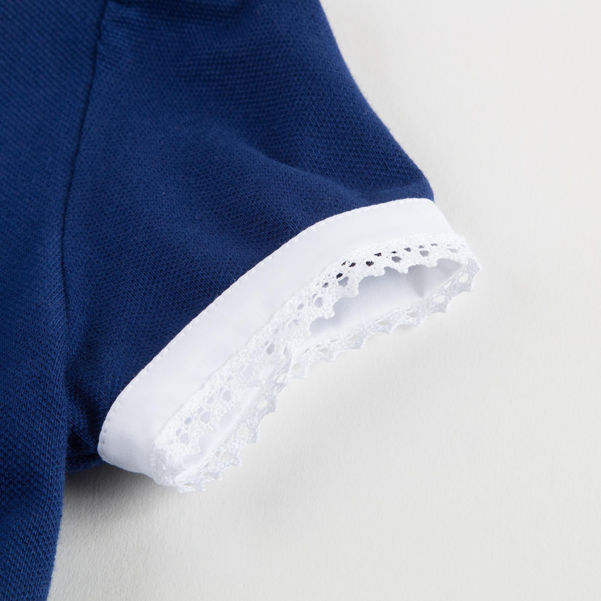 Girls Blue Cotton Piqué Dress