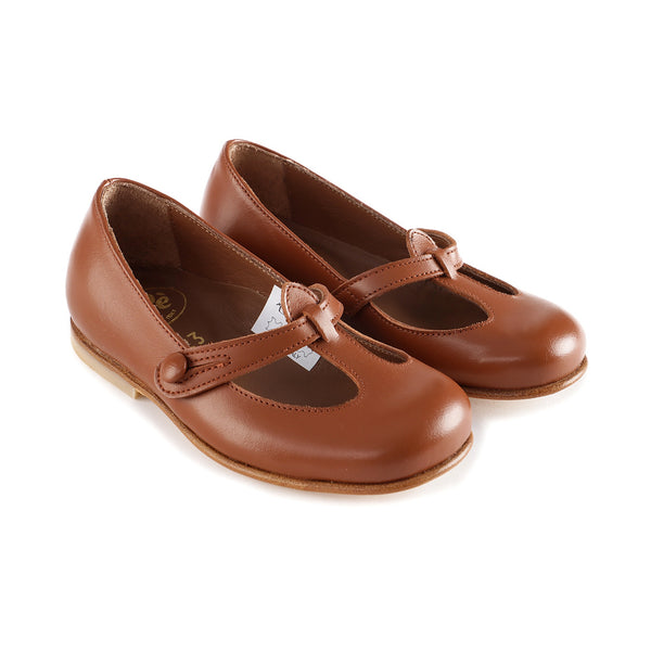 Girls Brown Leather Shoes