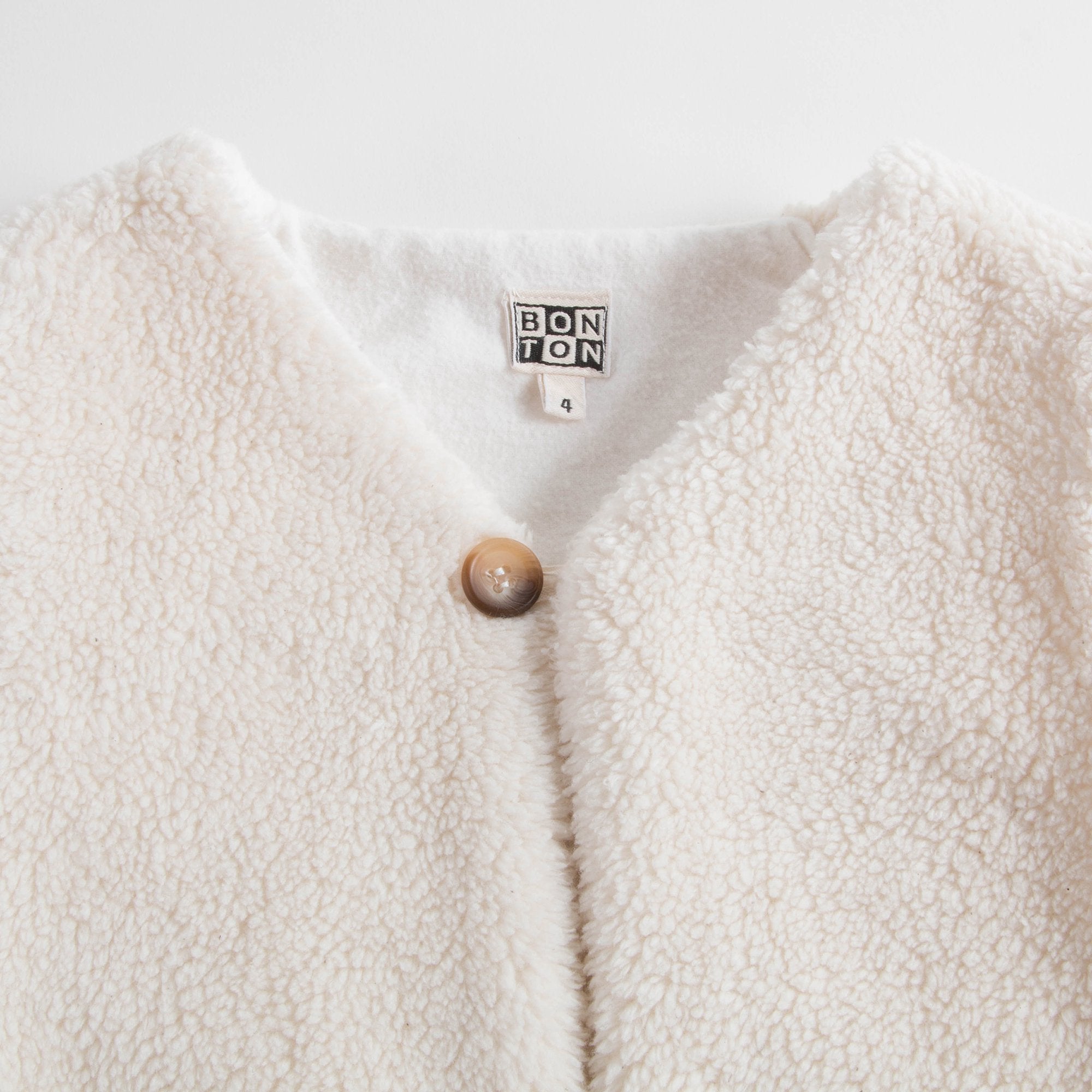 Girls Off White Cotton Gilet