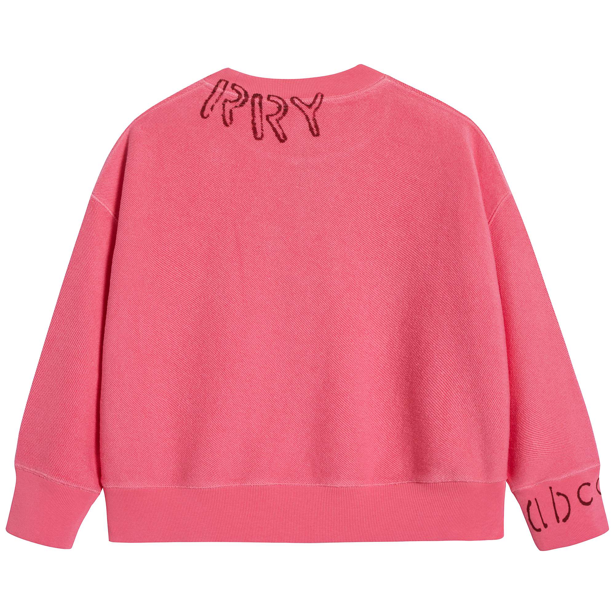 Girls Bright Pink Cotton Sweatshirt