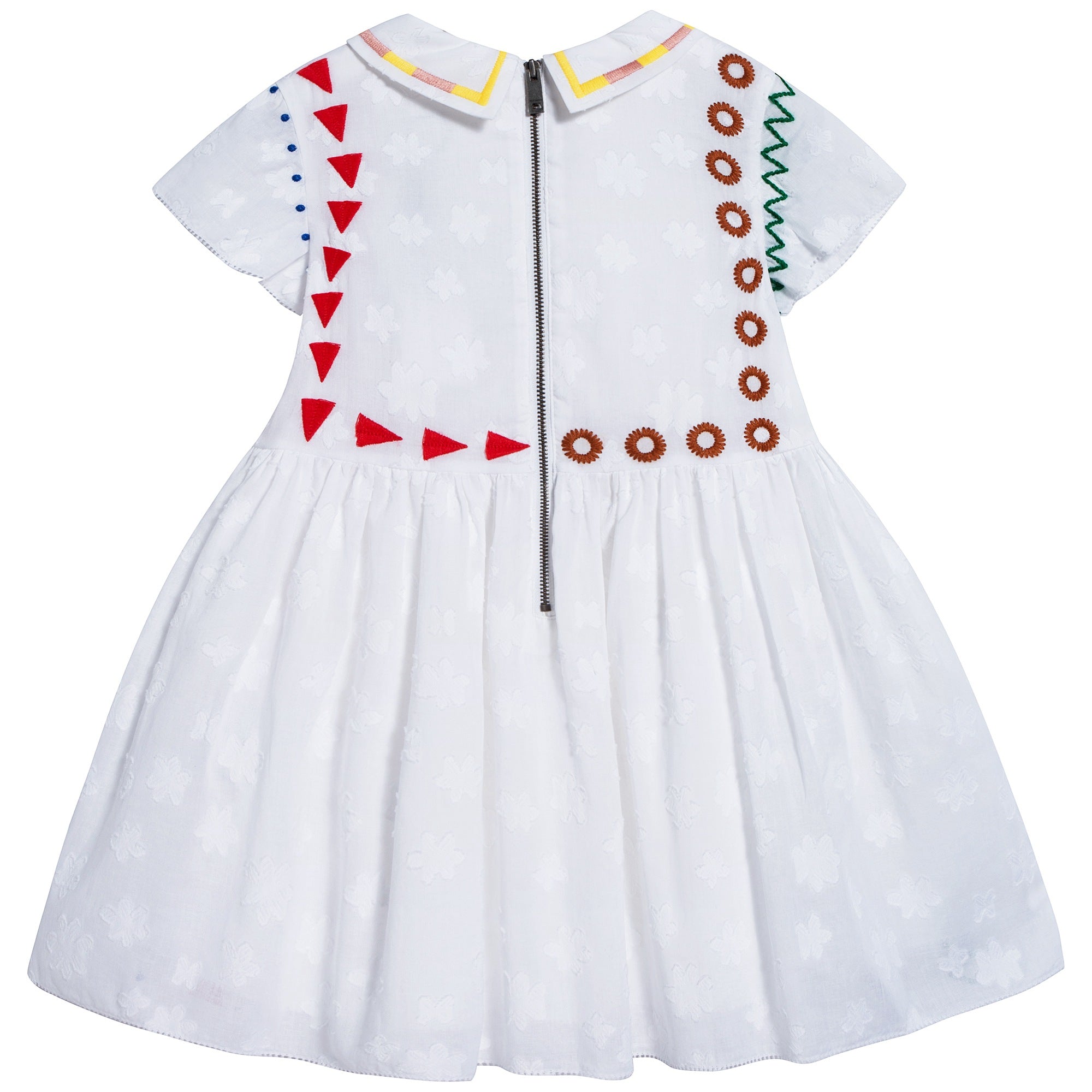 Girls White Cotton Dress