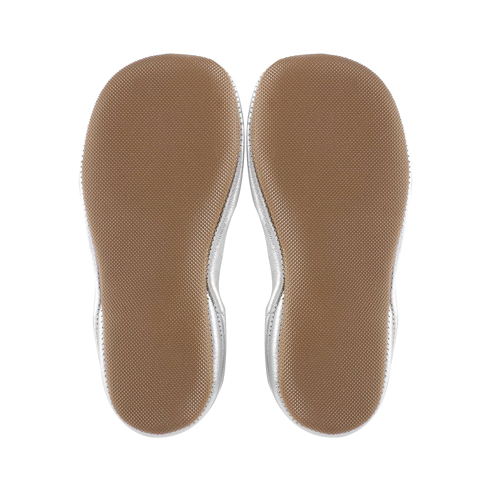 Girls Silver Stars Leather Shoes