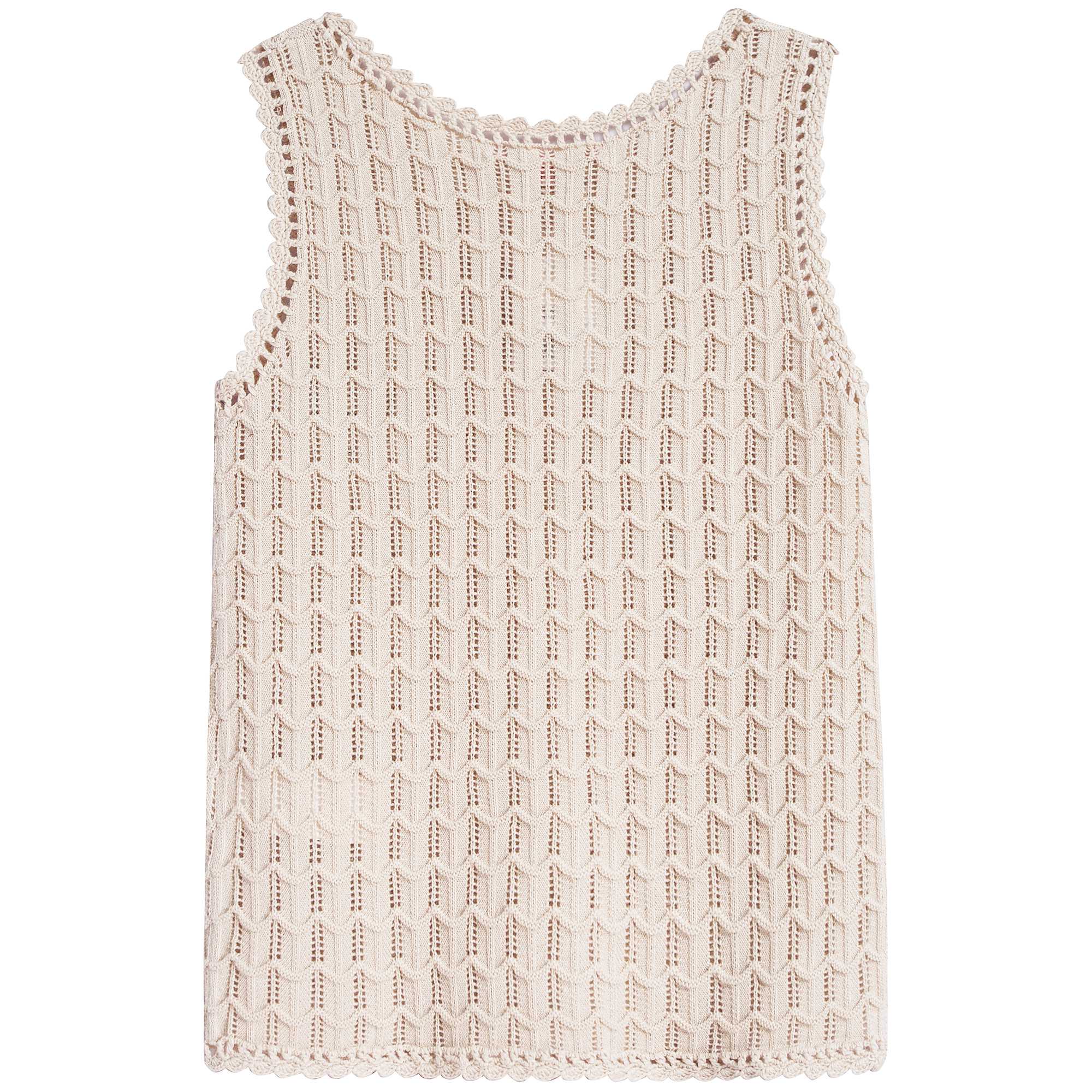 女童米白色针织马甲