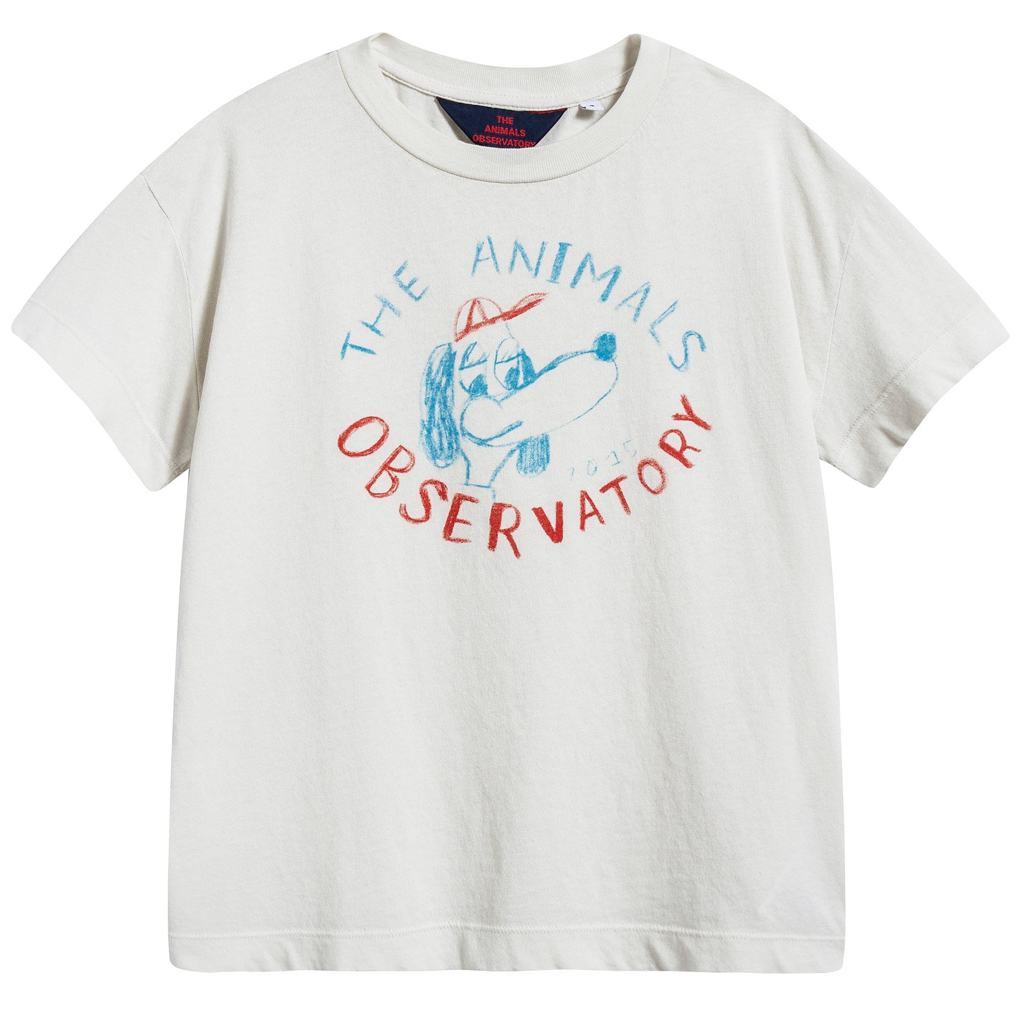 Girls  Raw  White  Dog  Cotton  T-shirt