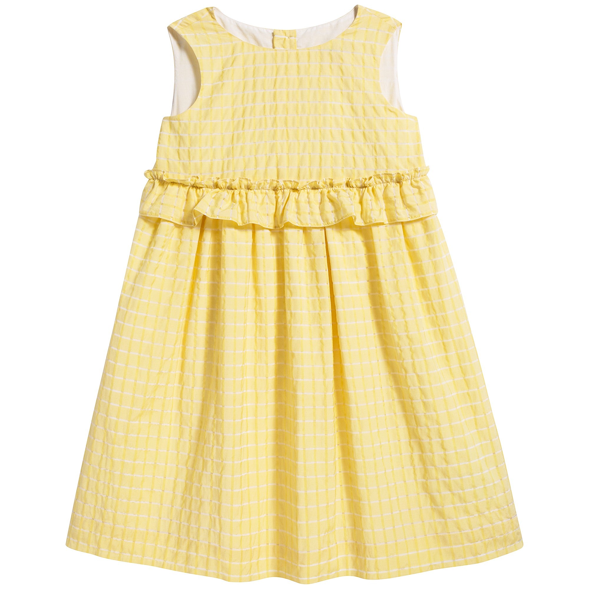 女童黄色格子连衣裙
