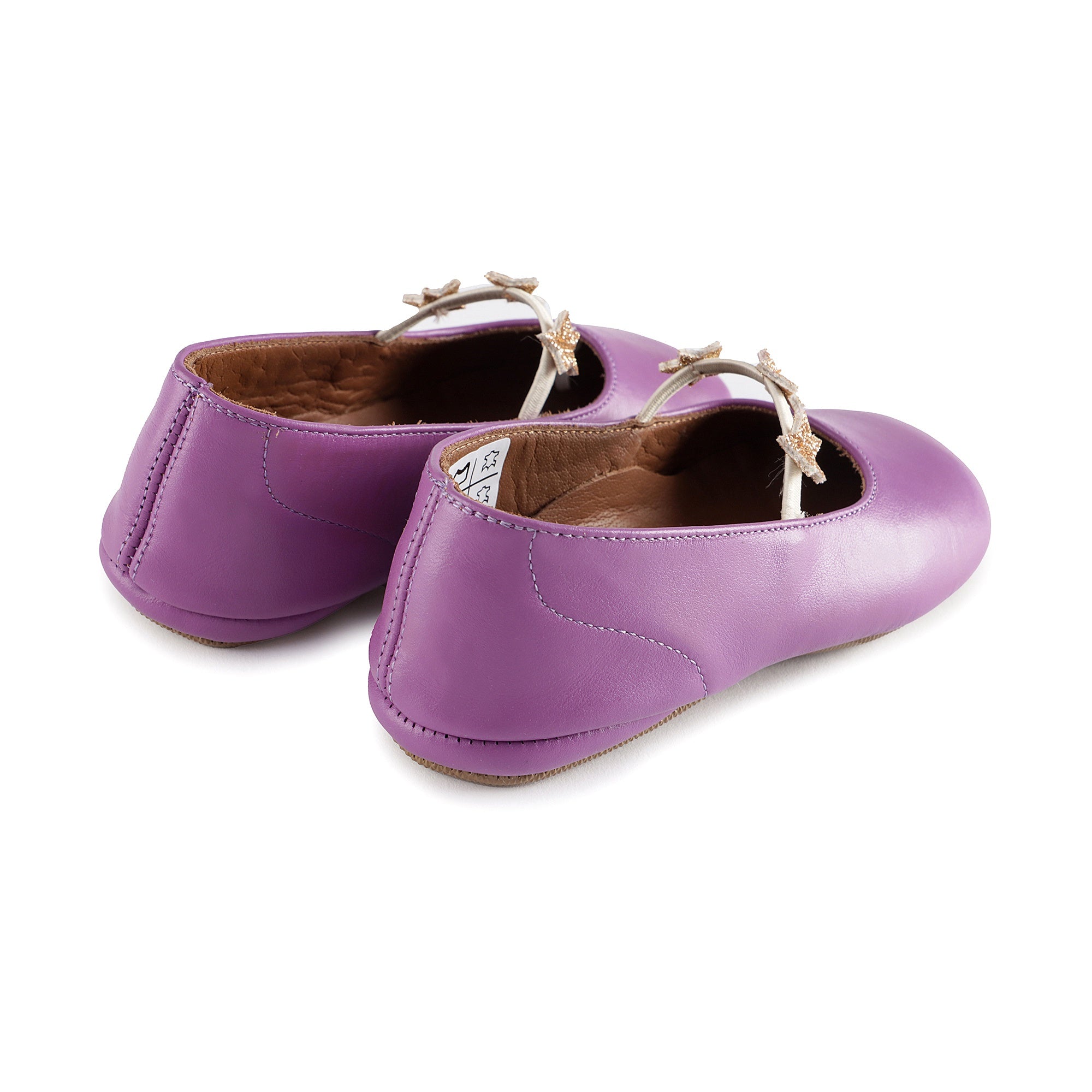 Girls Purple Stars Leather Shoes