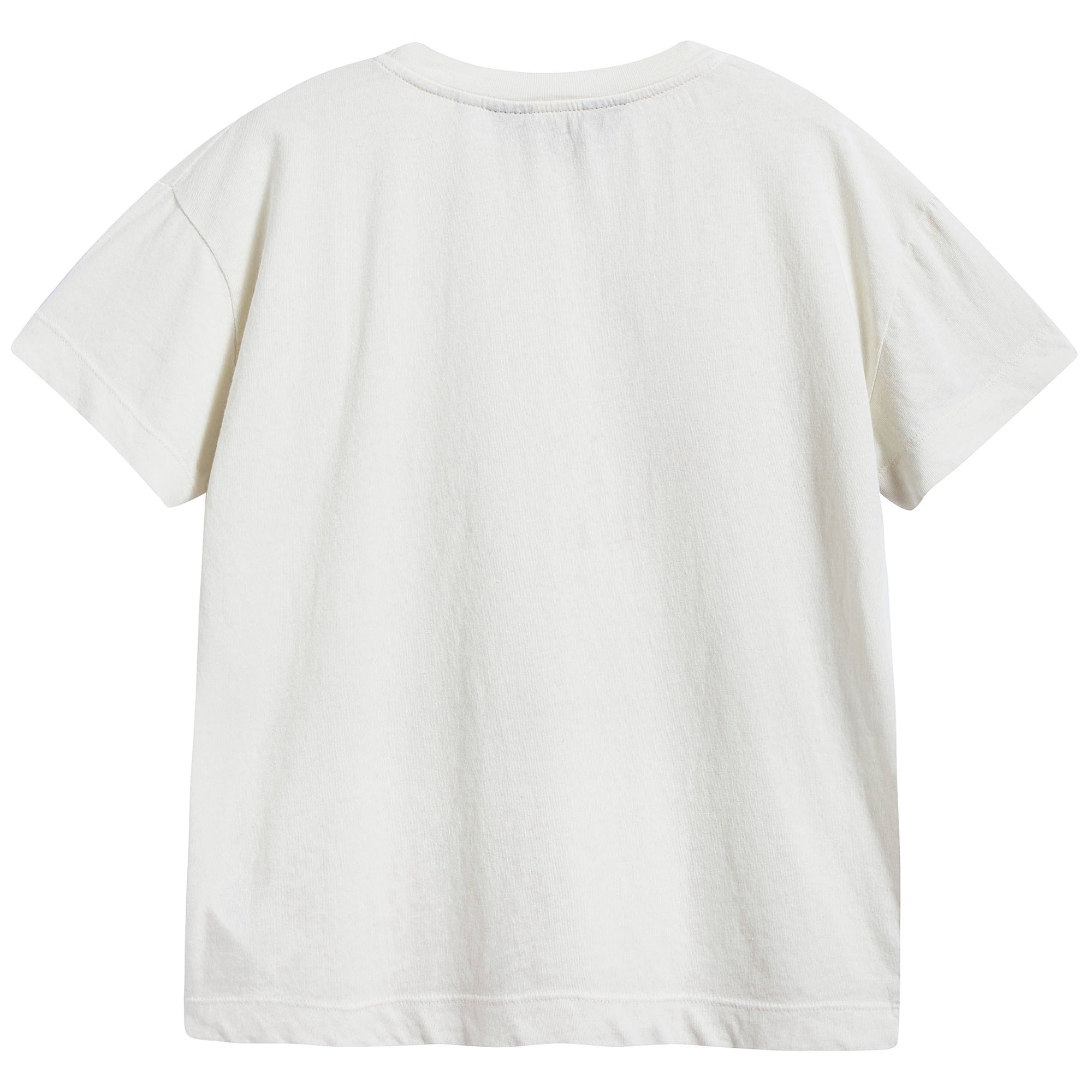 Girls  Raw  White  Dog  Cotton  T-shirt