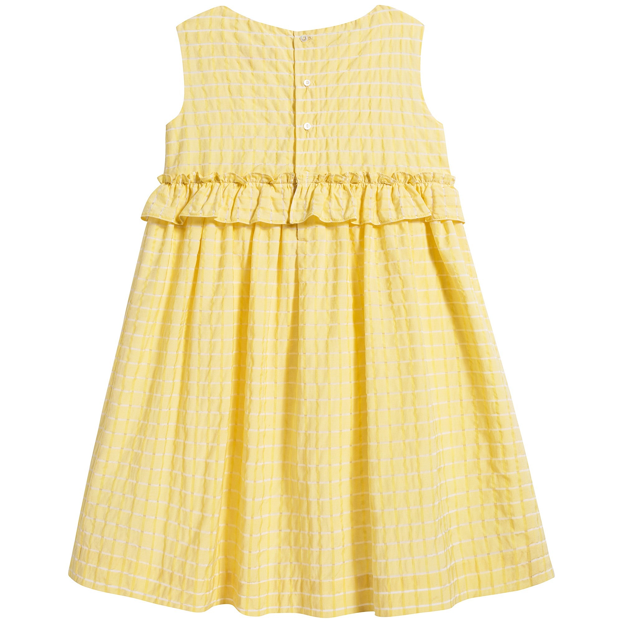 女童黄色格子连衣裙