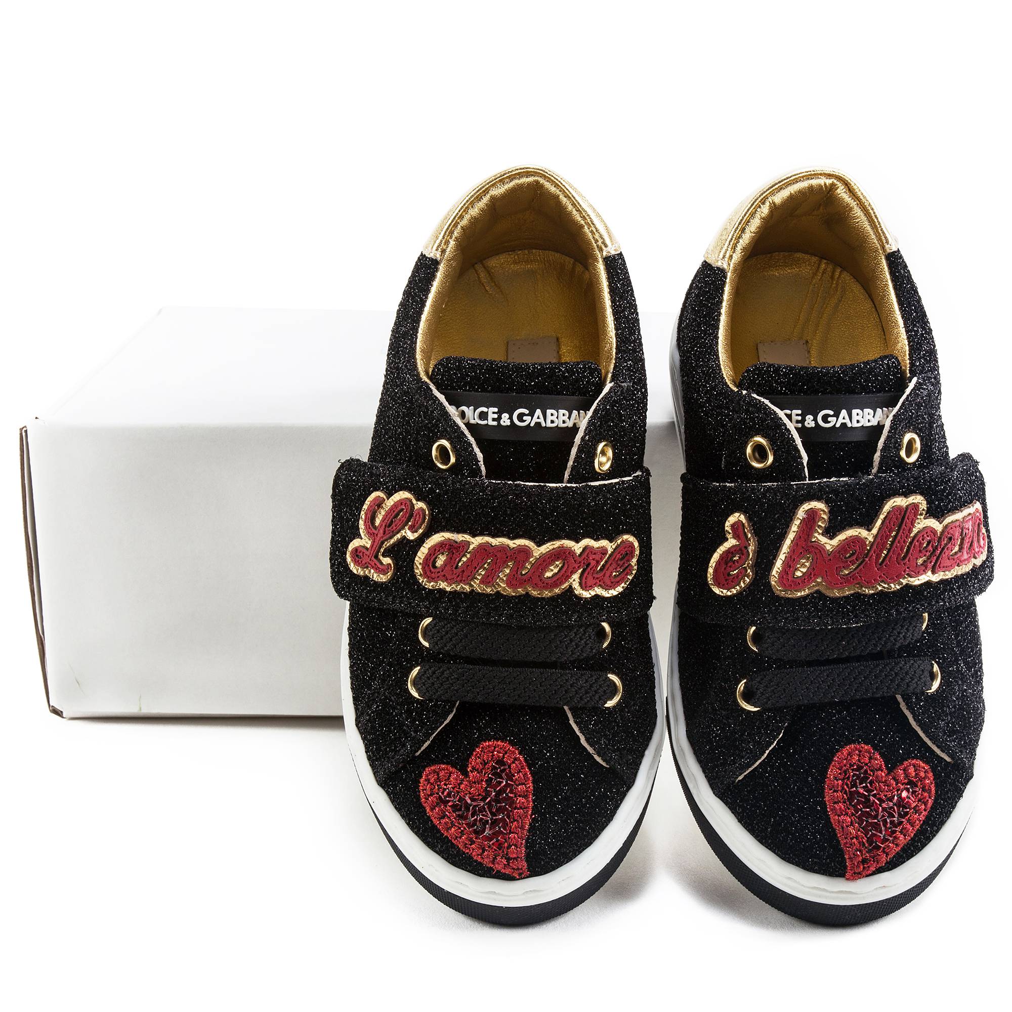 Girls Black Love Shoes
