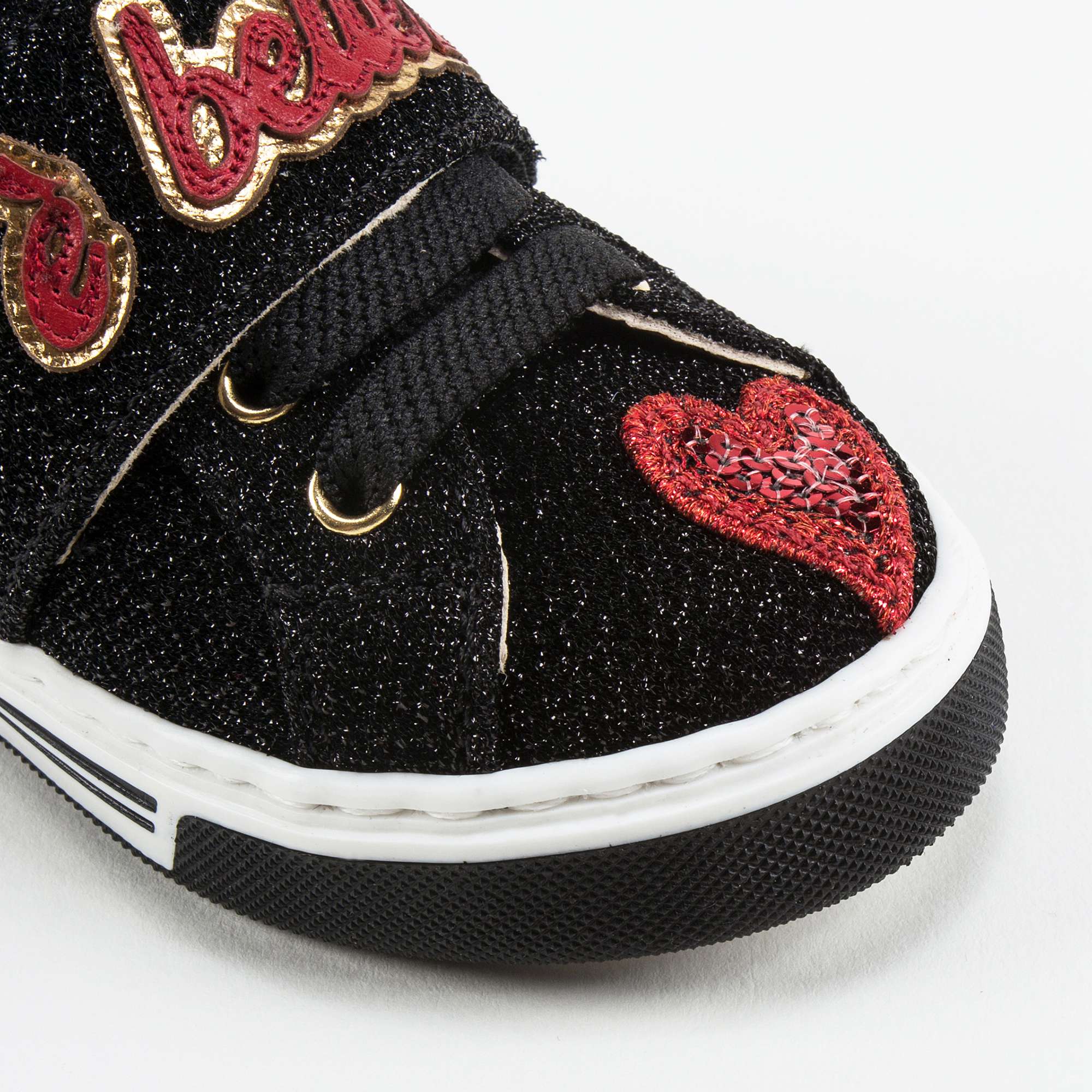 Girls Black Love Shoes