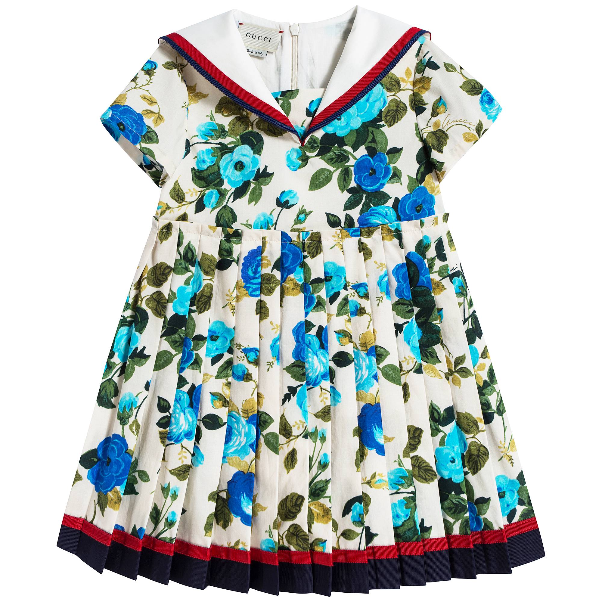 Baby Girls Blue & Ivory Dress