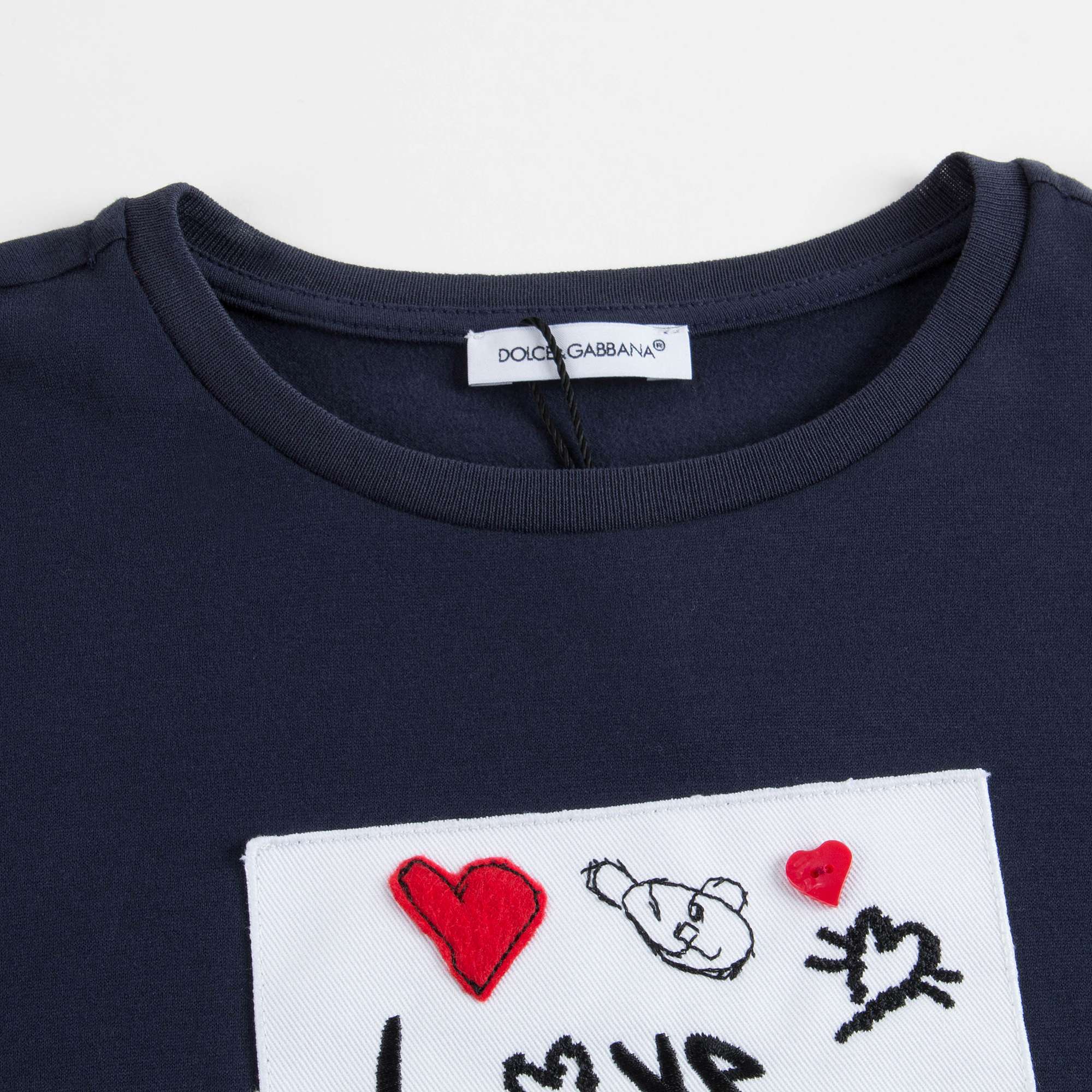 Girls Dark Blue Cotton T-shirt