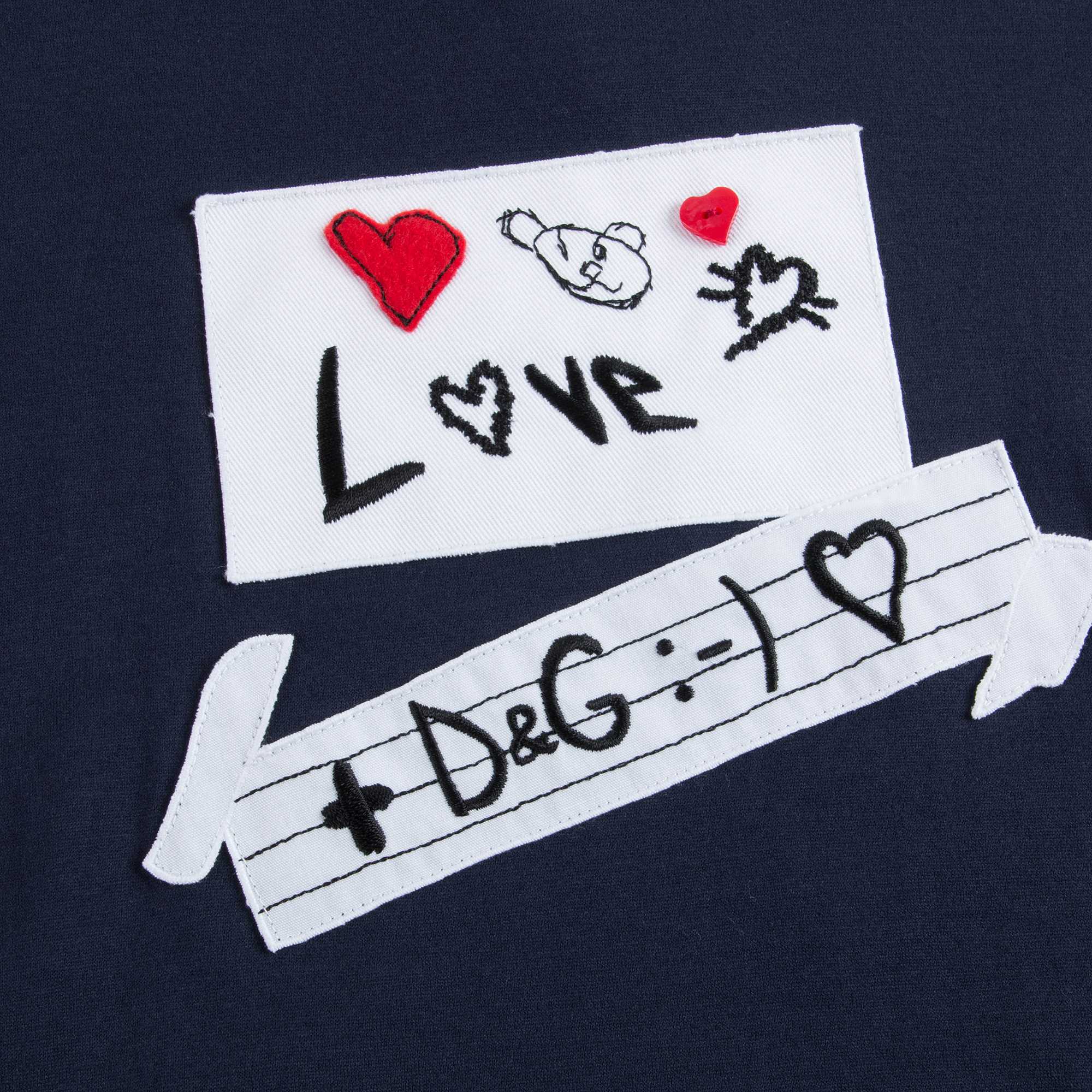 Girls Dark Blue Cotton T-shirt