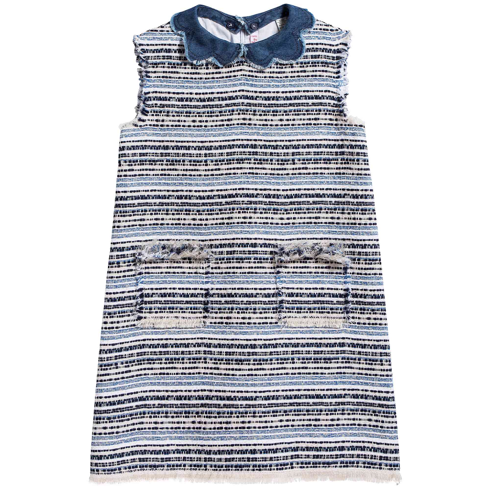 Girls Denim Blue Stripes Dress