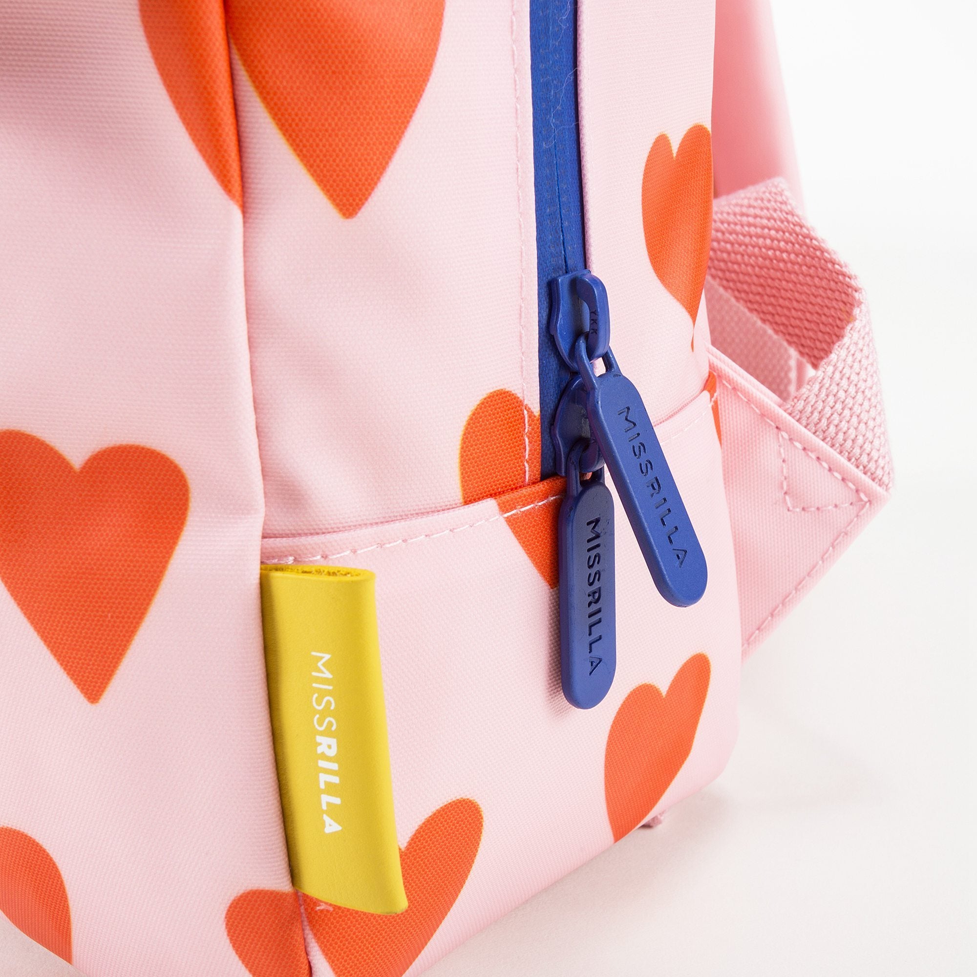 Girls Soft Pink & Orange Mini Hearts Backpack（20 x 10 x 30 cm）