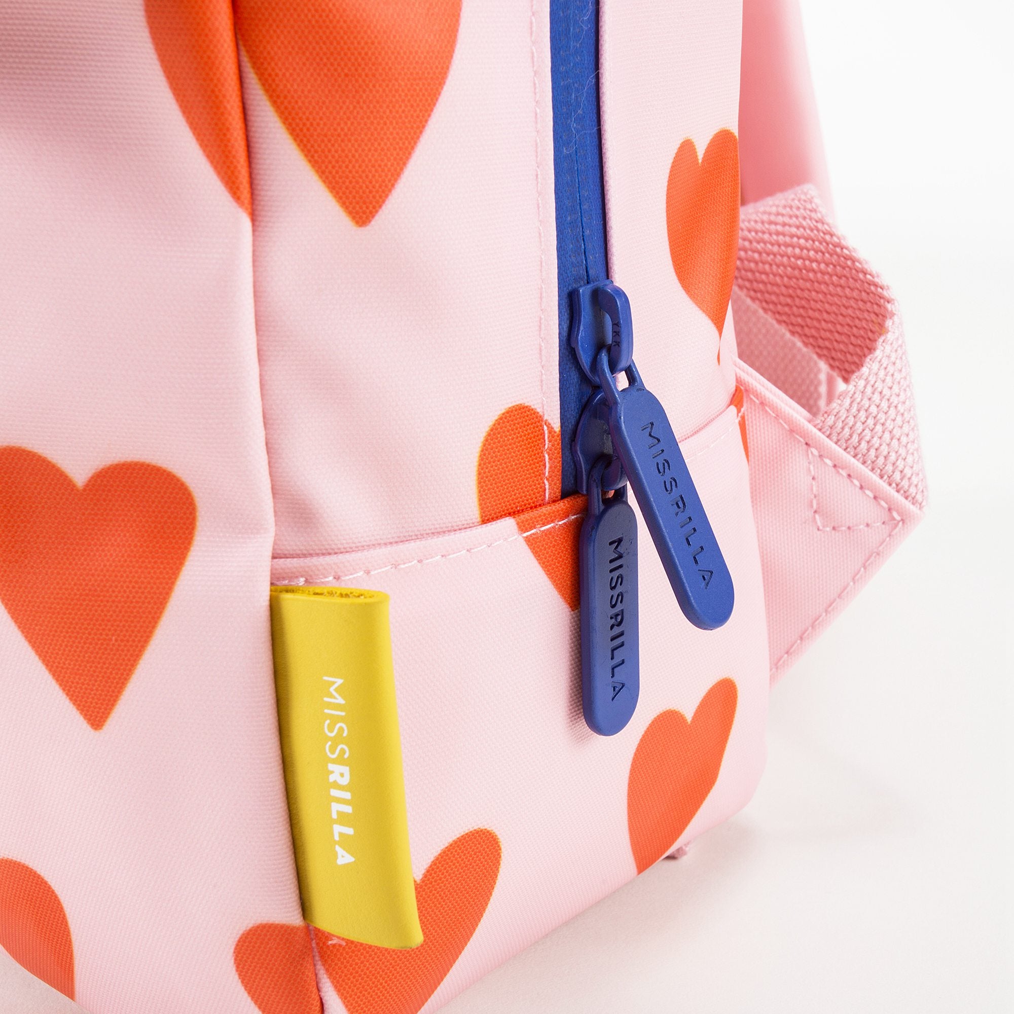 Girls Soft Pink & Orange Mini Hearts Backpack（20 x 10 x 30 cm）