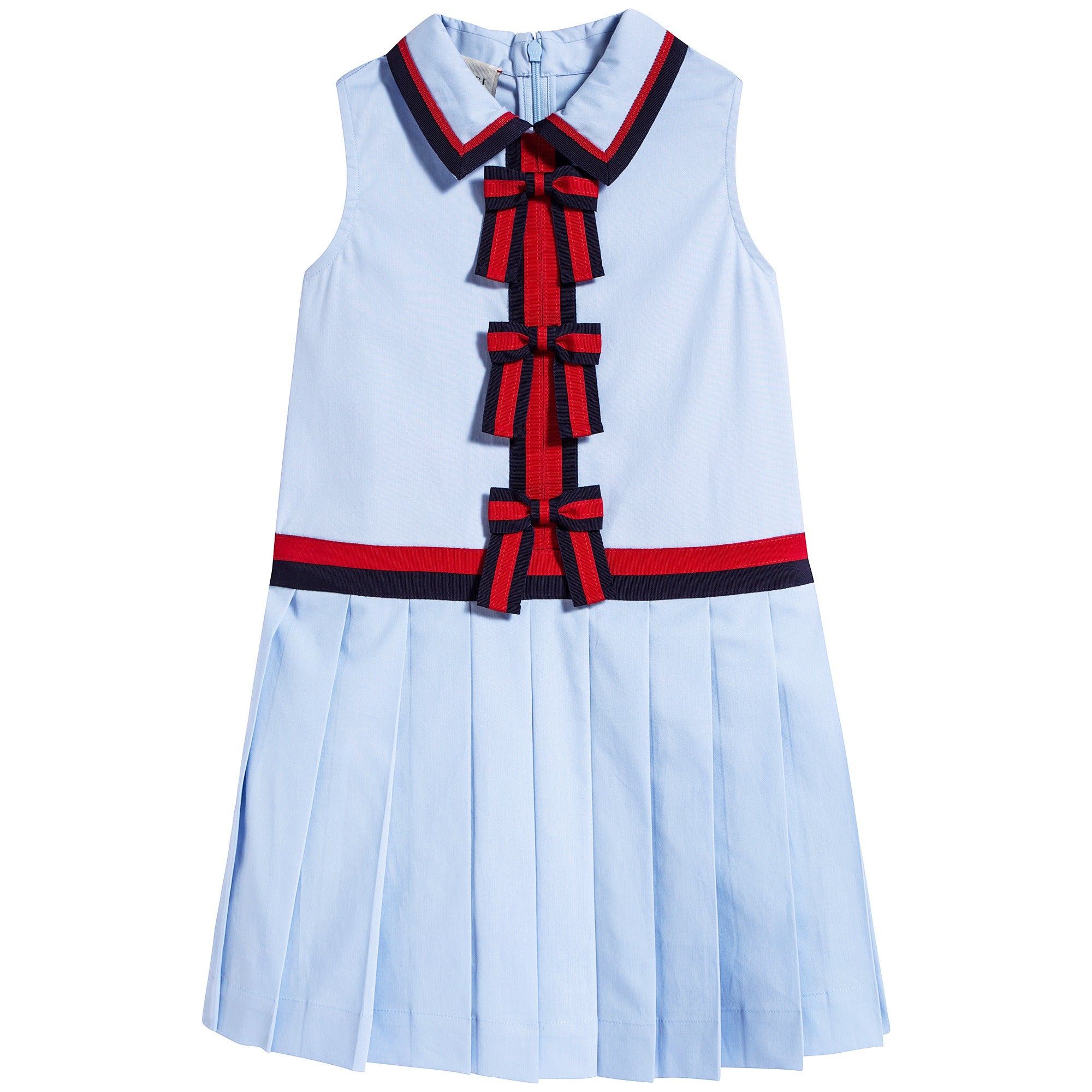 Girls Light Blue Bowknot Dress