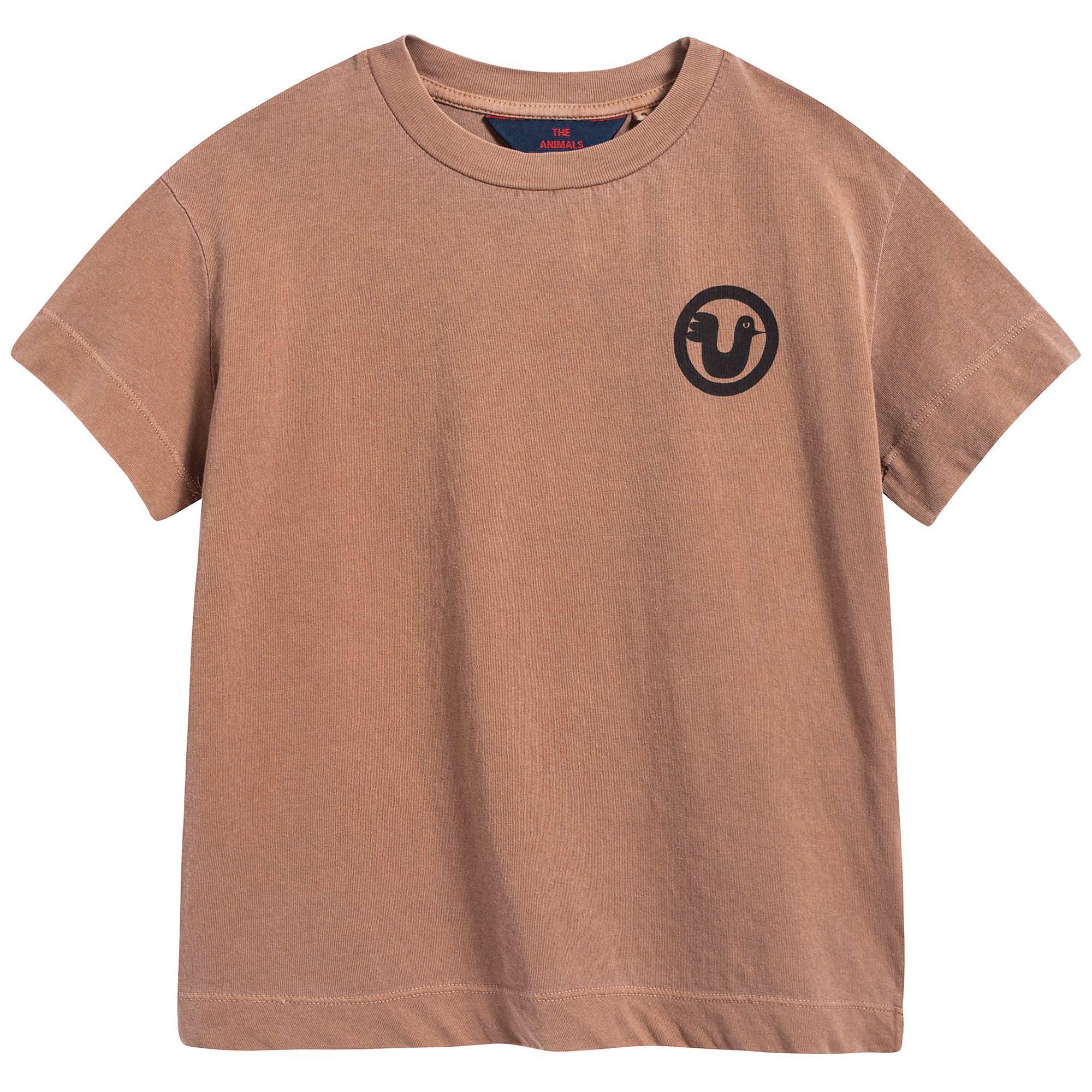 Girls Brown Bird Cotton T-shirt