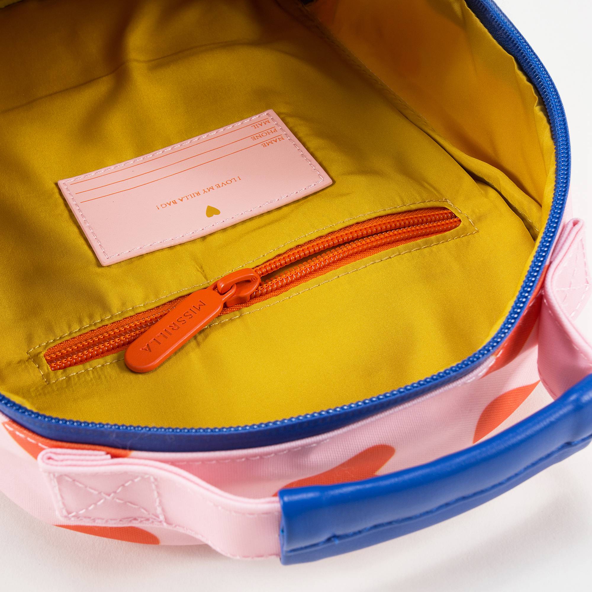 Girls Soft Pink & Orange Mini Hearts Backpack（20 x 10 x 30 cm）