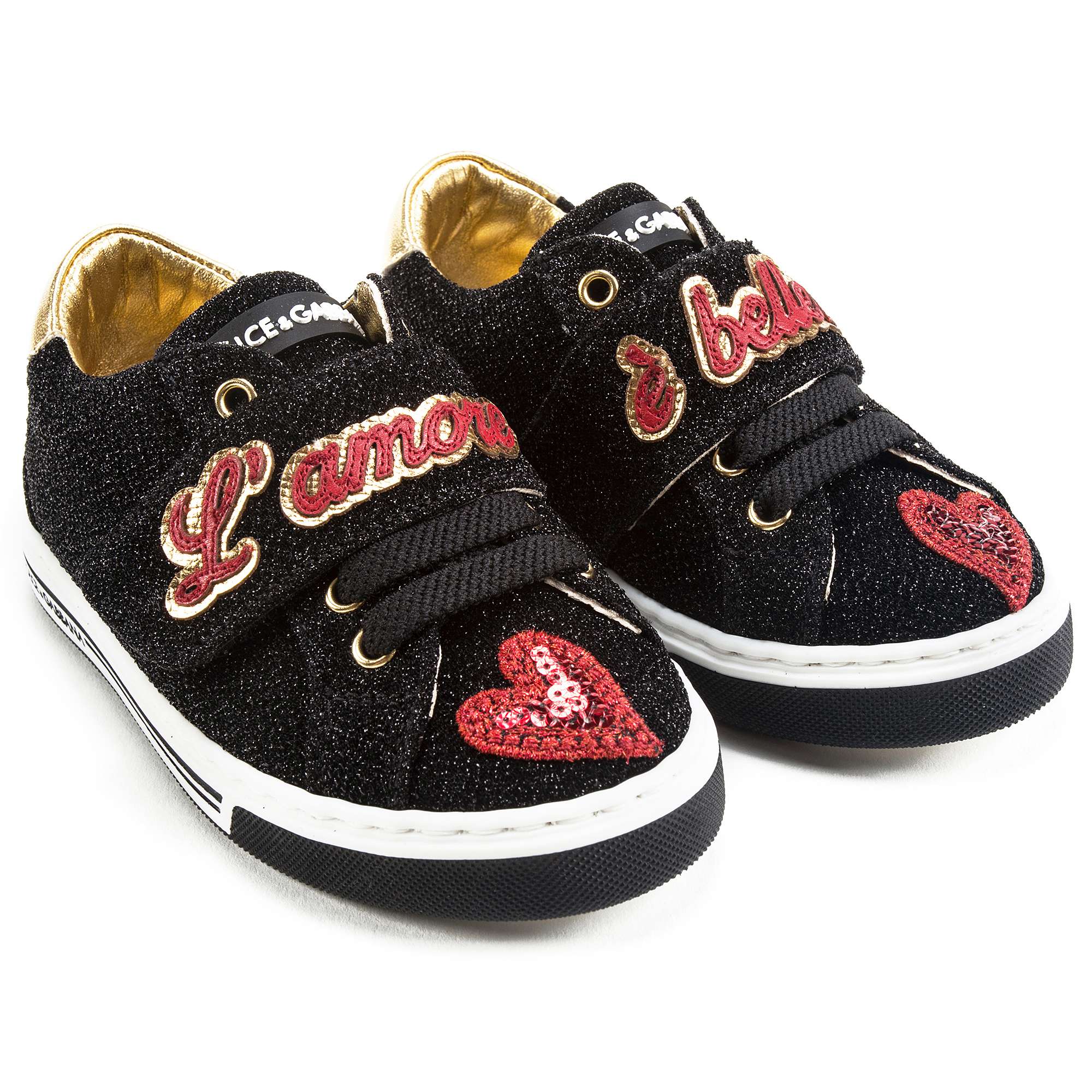 Girls Black Love Shoes