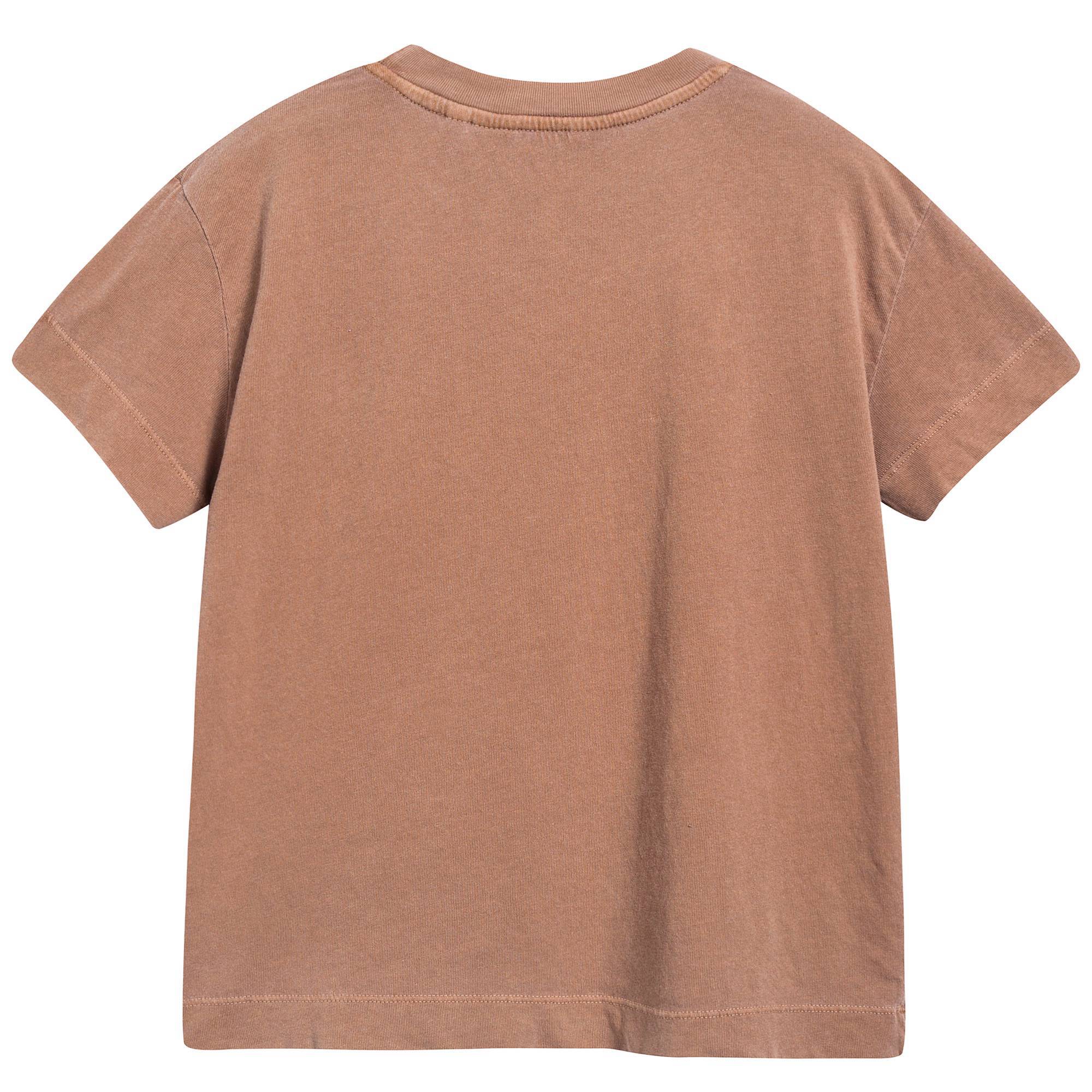 Girls Brown Bird Cotton T-shirt