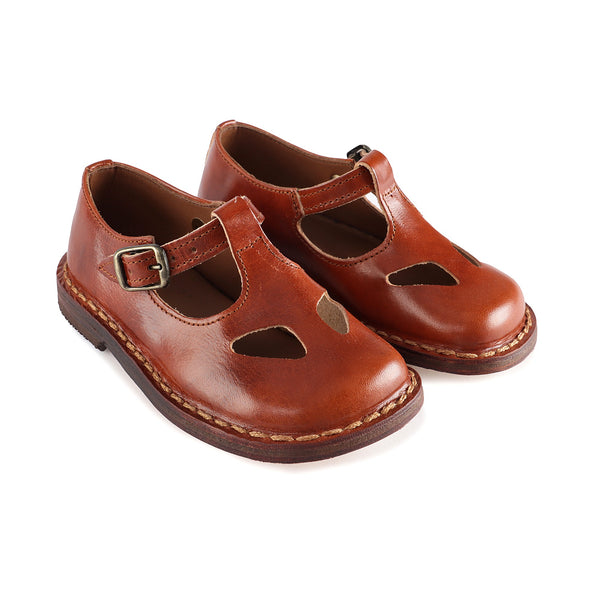 Girls Brown Leather Shoes