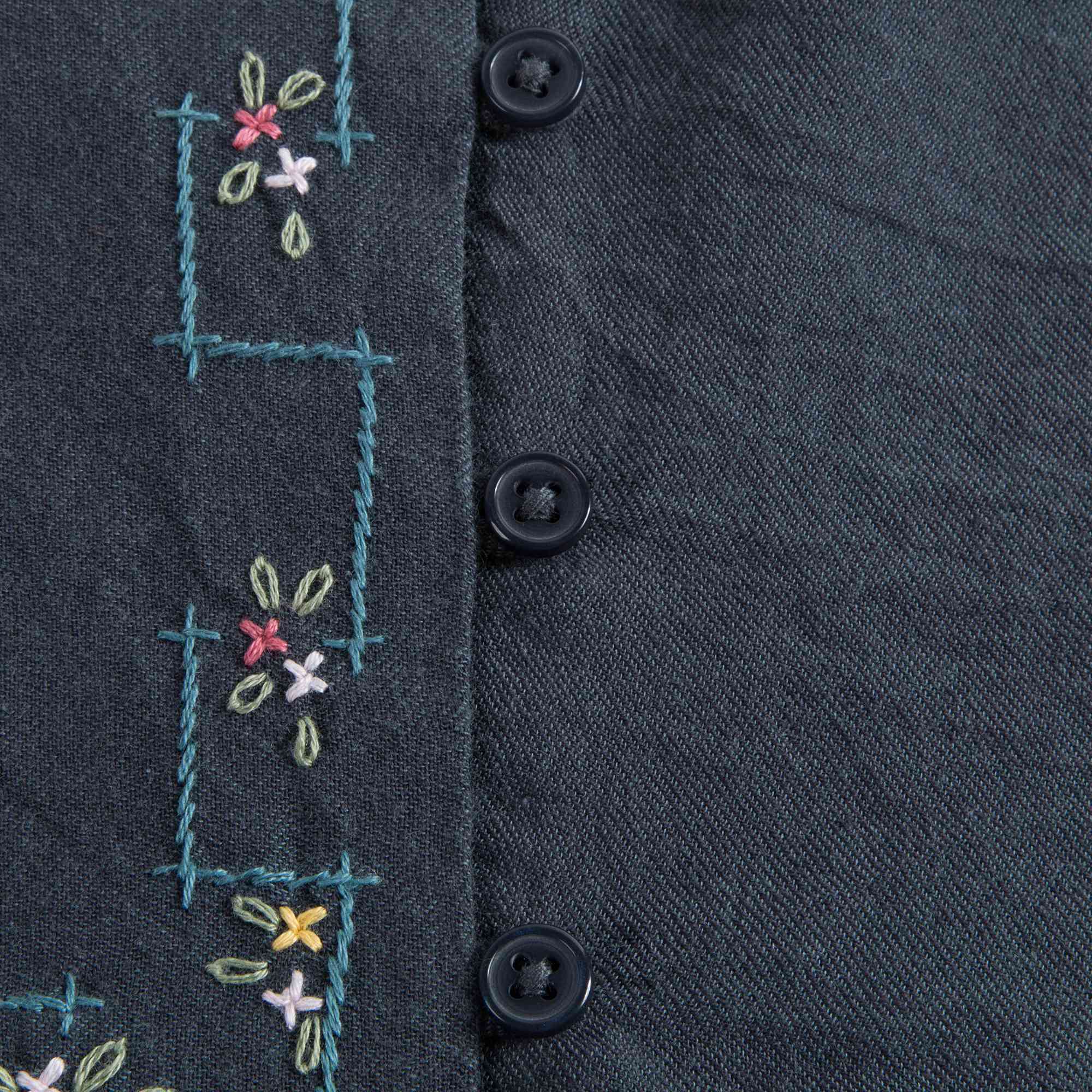 Girls Charcoal Cotton Blouse