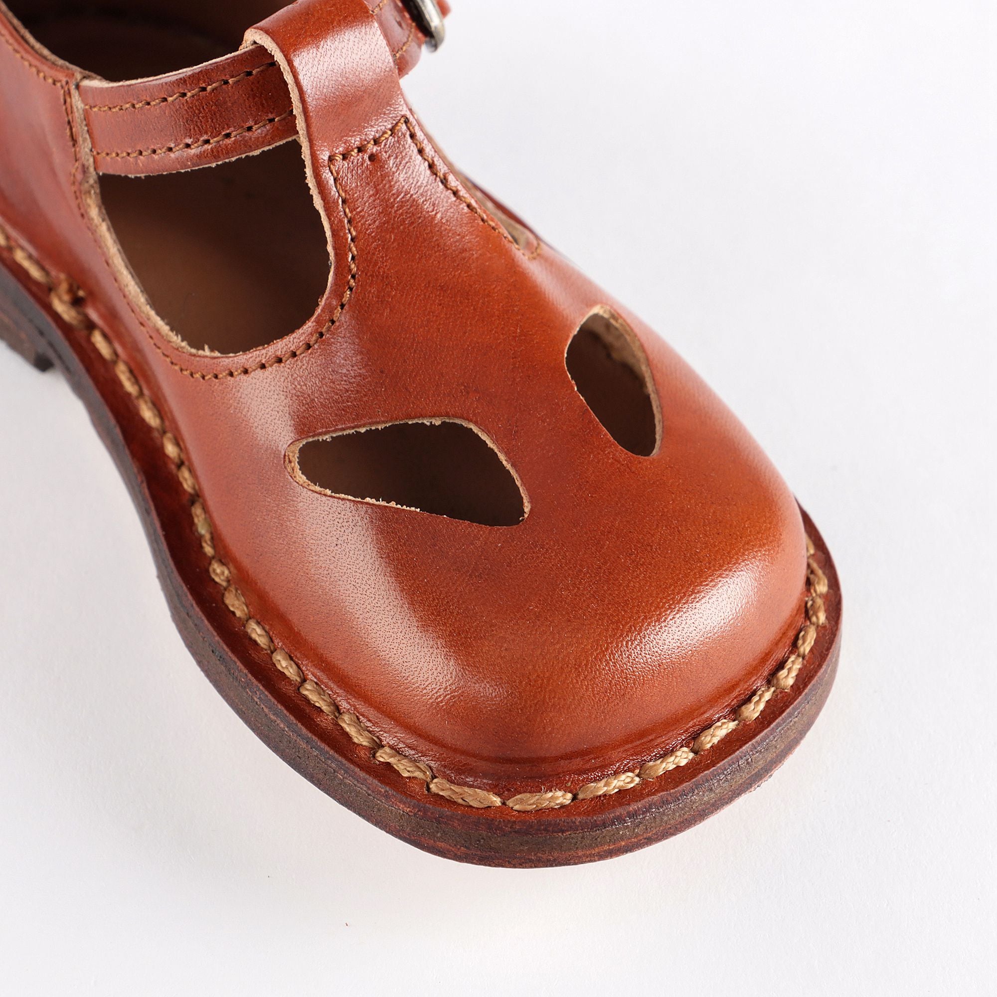 Girls Brown Leather Shoes