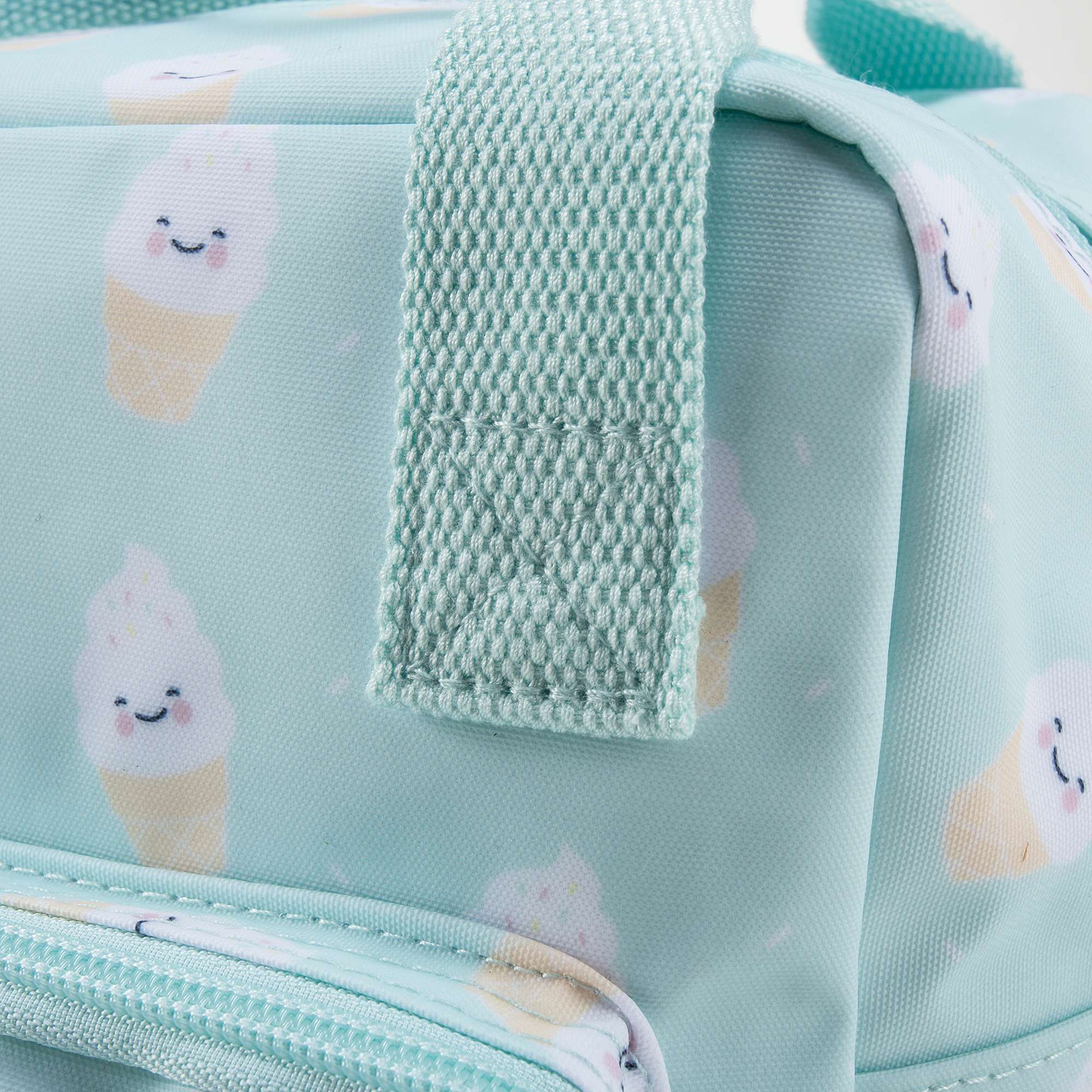 Girls Mint Green Icecream Printed Backpack（20 x 13 x 26 cm）
