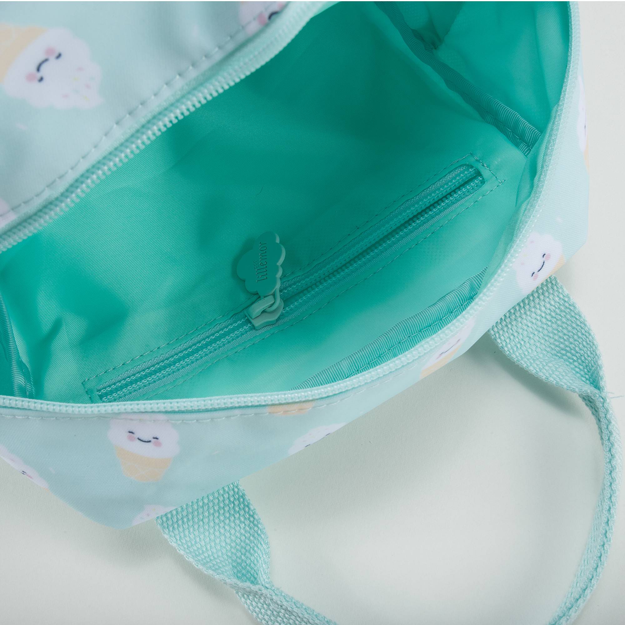 Girls Mint Green Icecream Printed Backpack（20 x 13 x 26 cm）