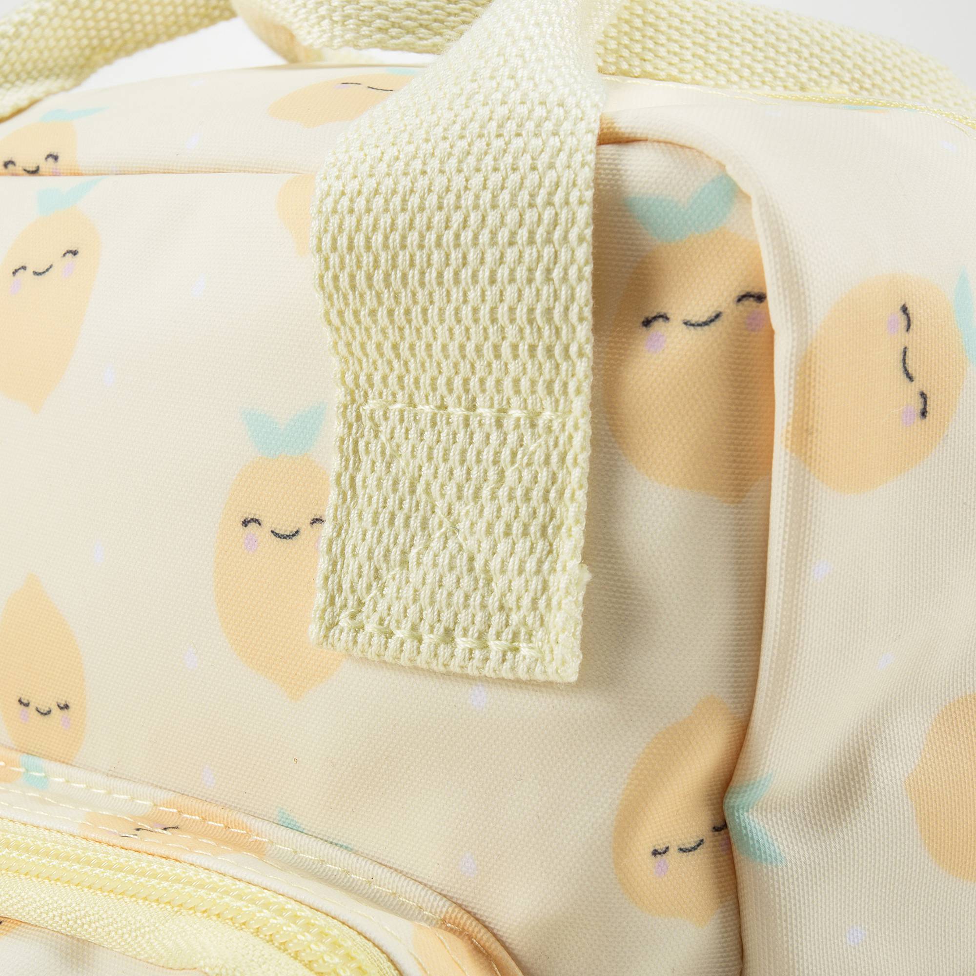 Girls Yellow Lemon Printed Backpack（20 x 13 x 26 cm）