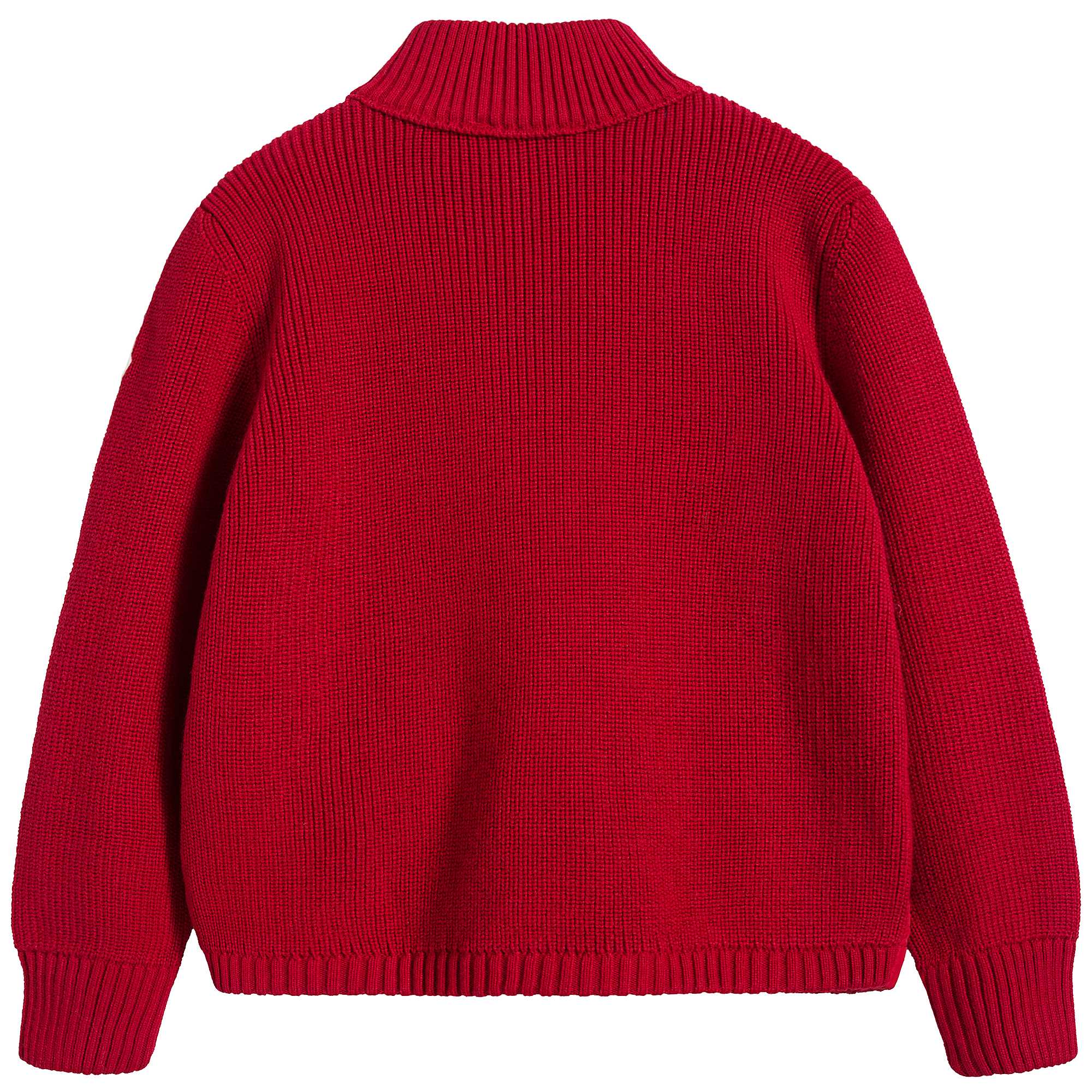 Boys Red "MAGLIA TRICOT" Cardigan