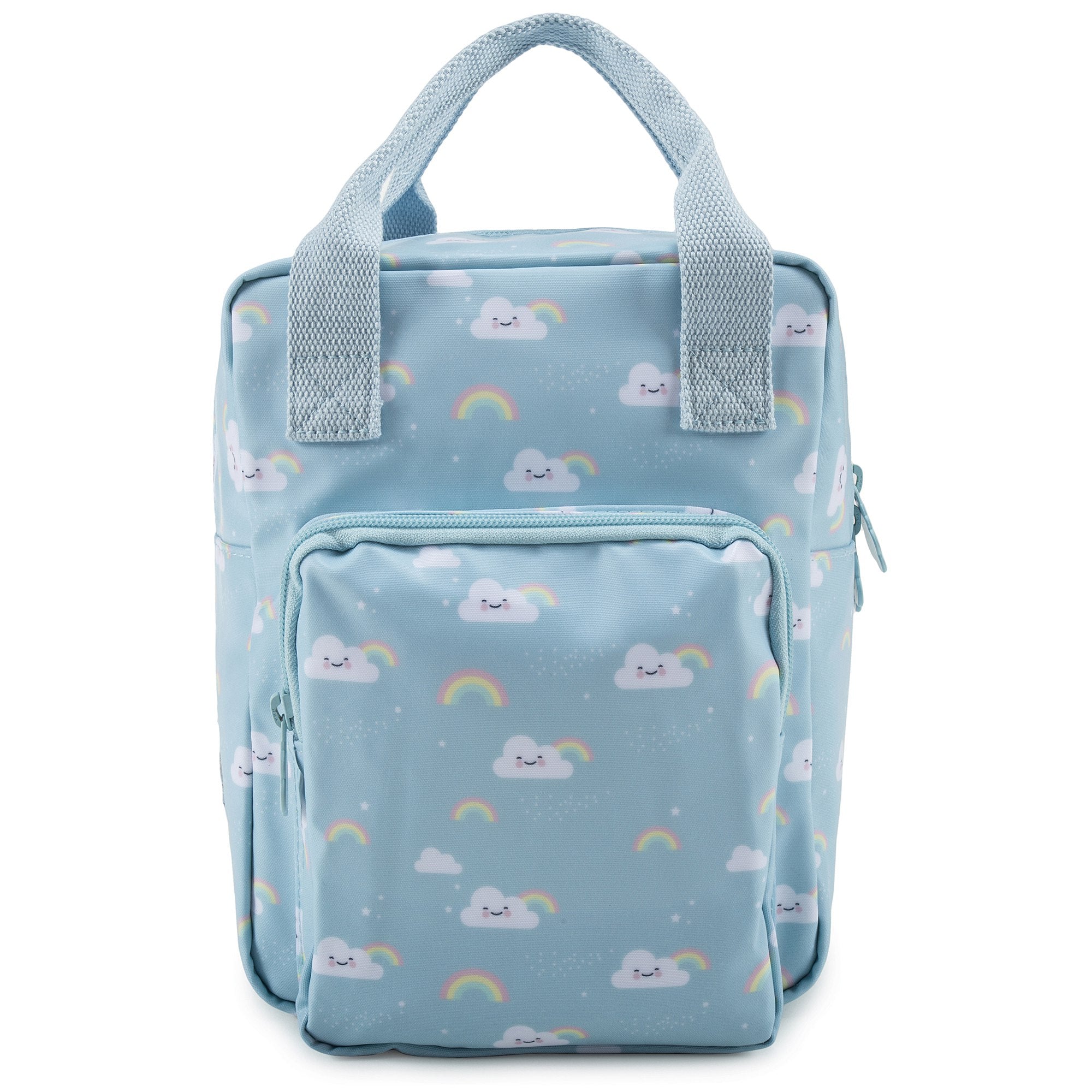 Girls Light Blue Rainbow Printed Backpack（20 x 13 x 26 cm）