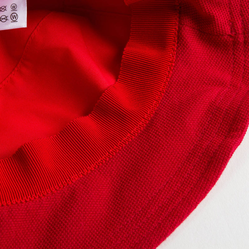 Baby Red Sun Hat With Striped Trims