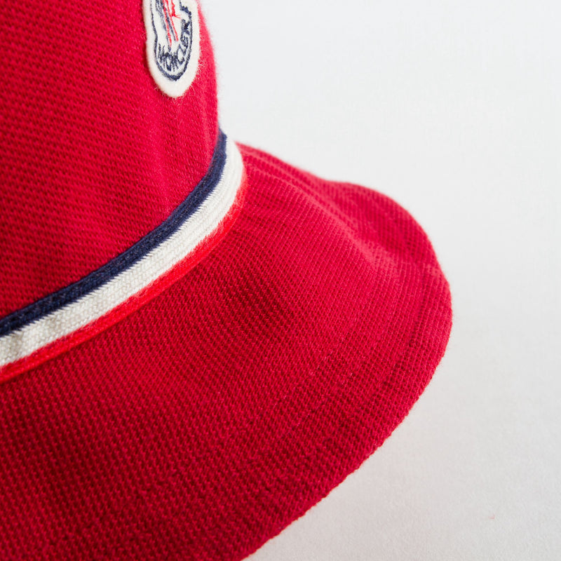 Baby Red Sun Hat With Striped Trims