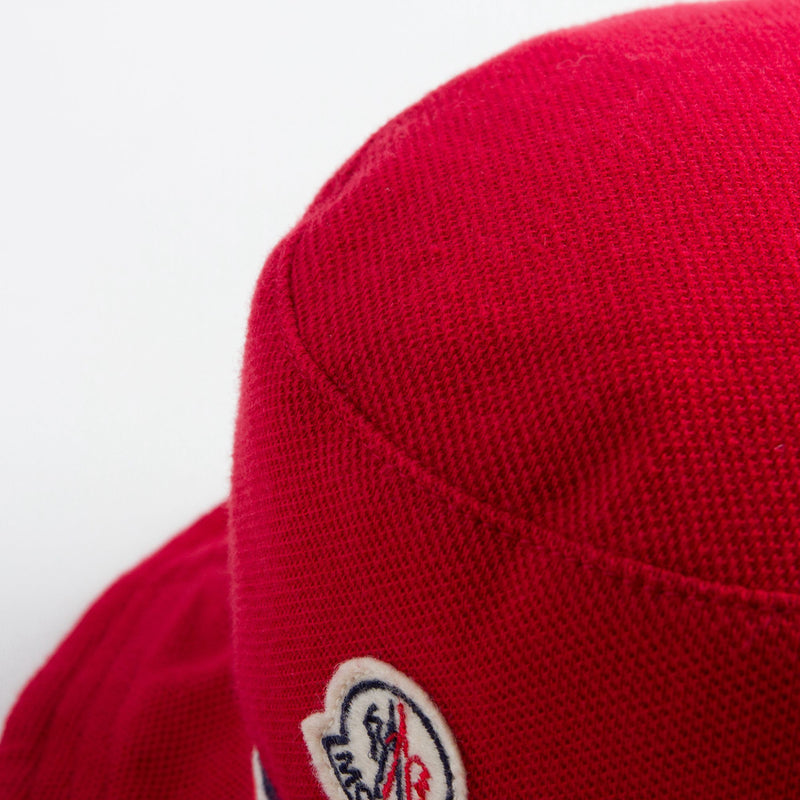 Baby Red Sun Hat With Striped Trims
