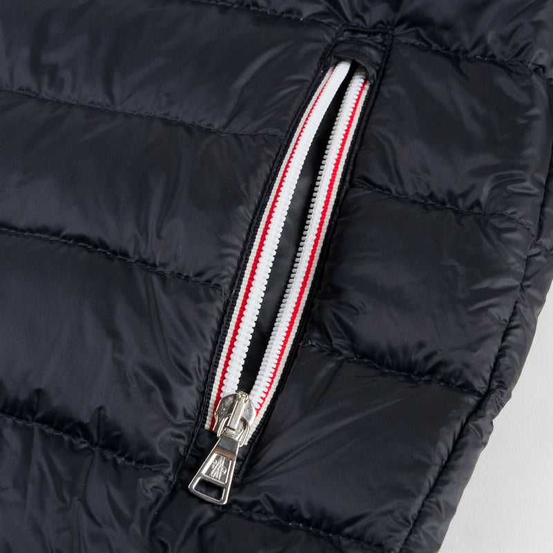 Boys Navy Blue Down Padded Hooded 'Athenes' Jacket With Hidden Pocket