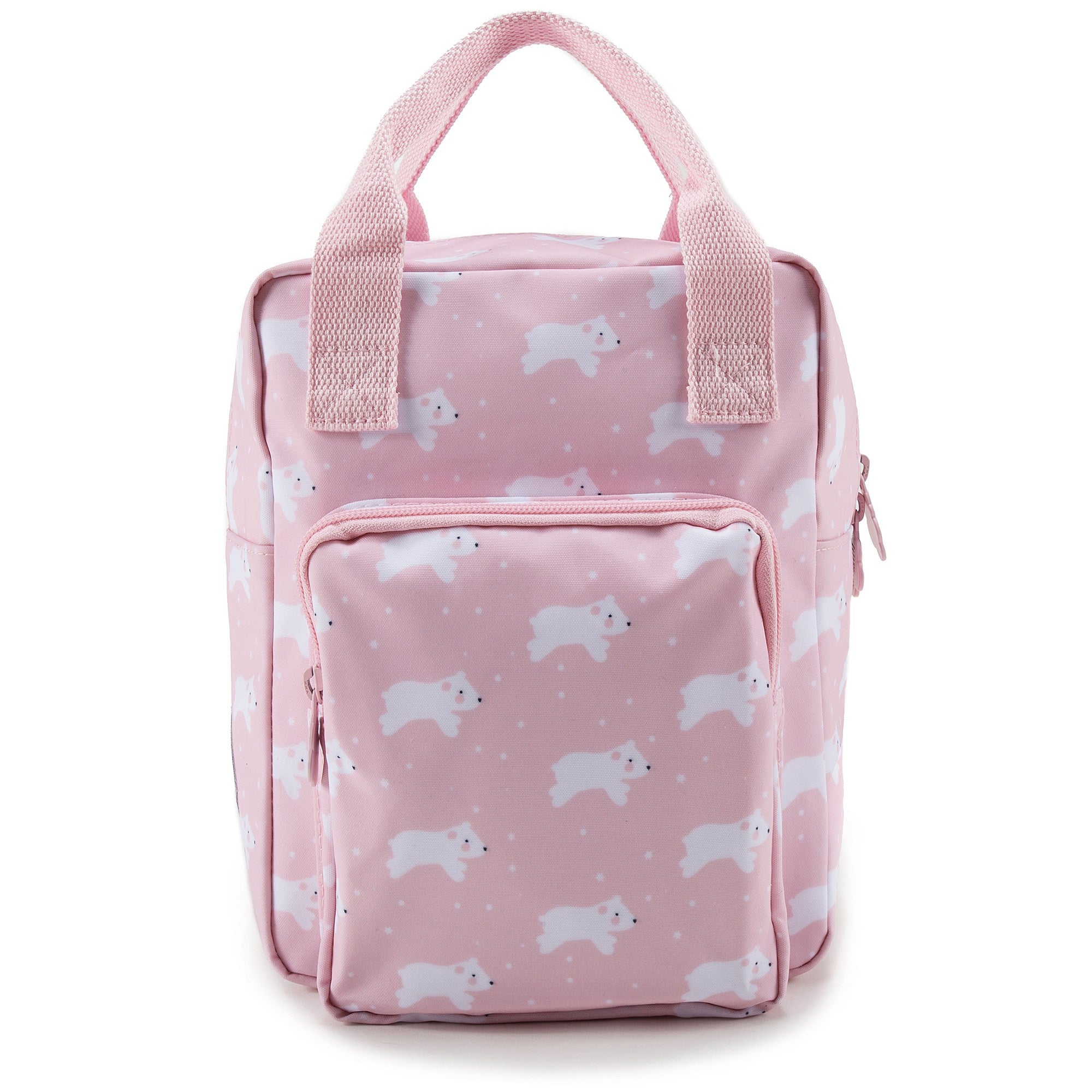 Girls Light Pink Dog Printed Backpack（20 x 13 x 26 cm）