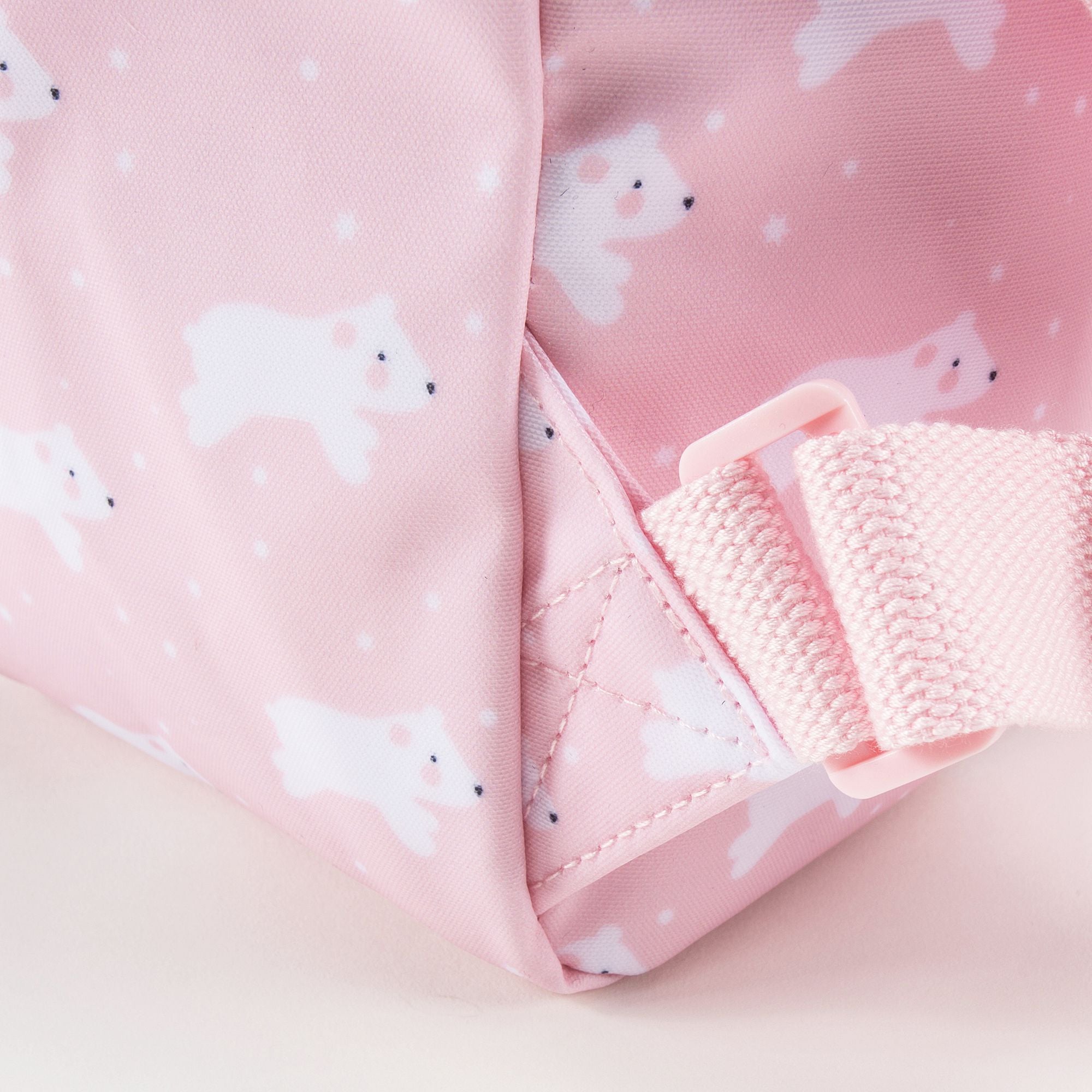 Girls Light Pink Dog Printed Backpack（20 x 13 x 26 cm）