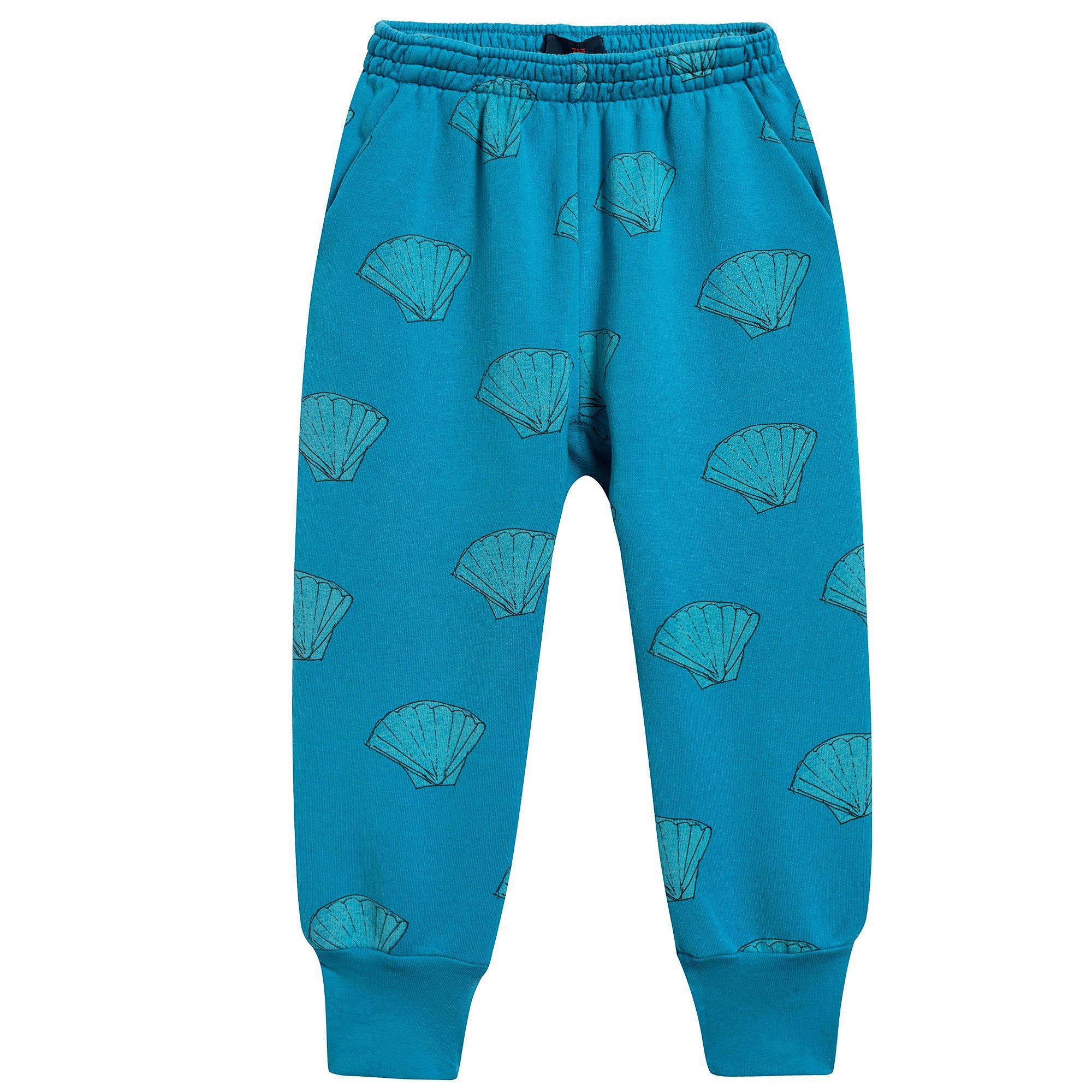 Girls & Boys Blue Shells Cotton Trousers